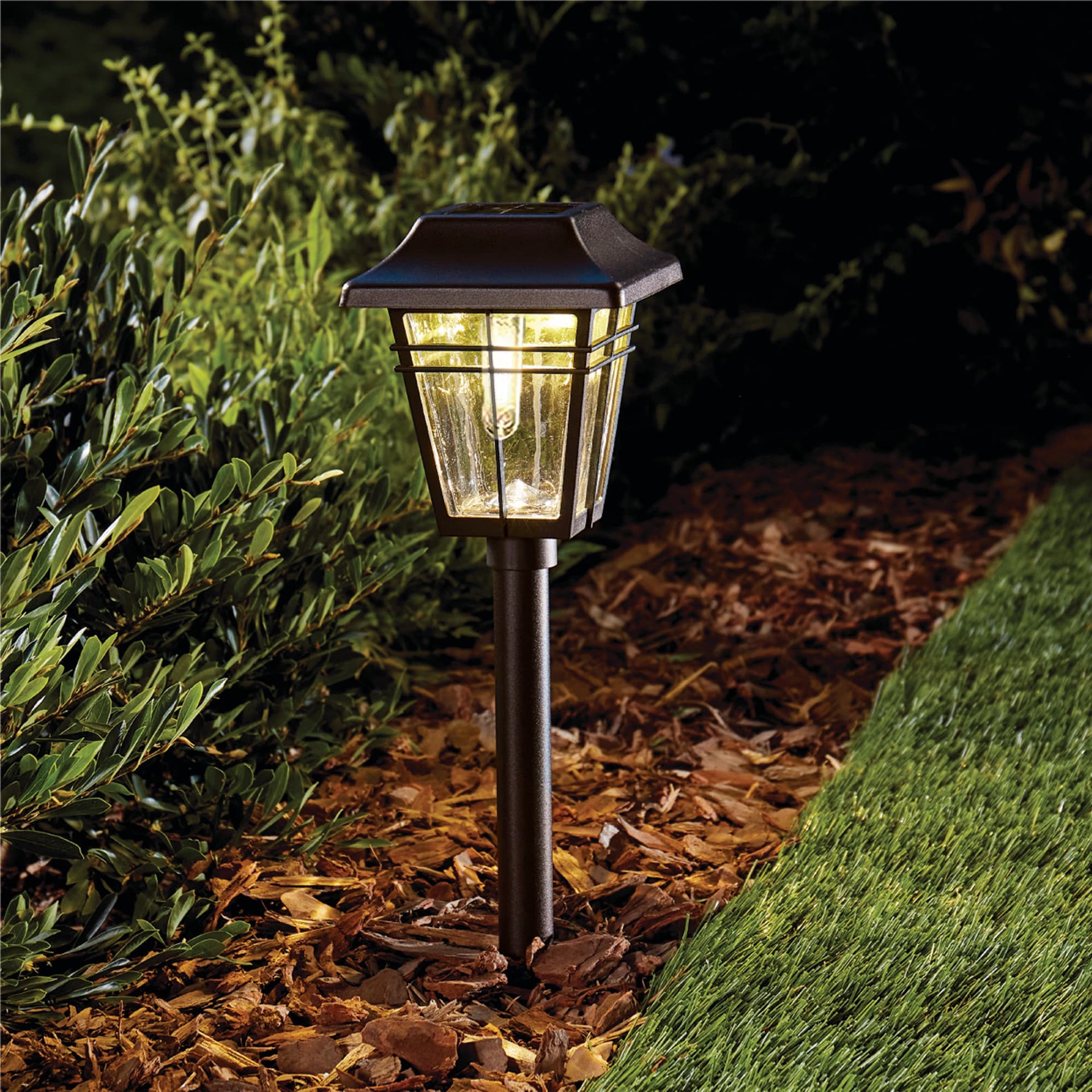 slide 2 of 6, Harbor Breeze Square Path 15 -Lumens Bronze Solar LED Outdoor Path Light ( 3500-K ), 1 ct