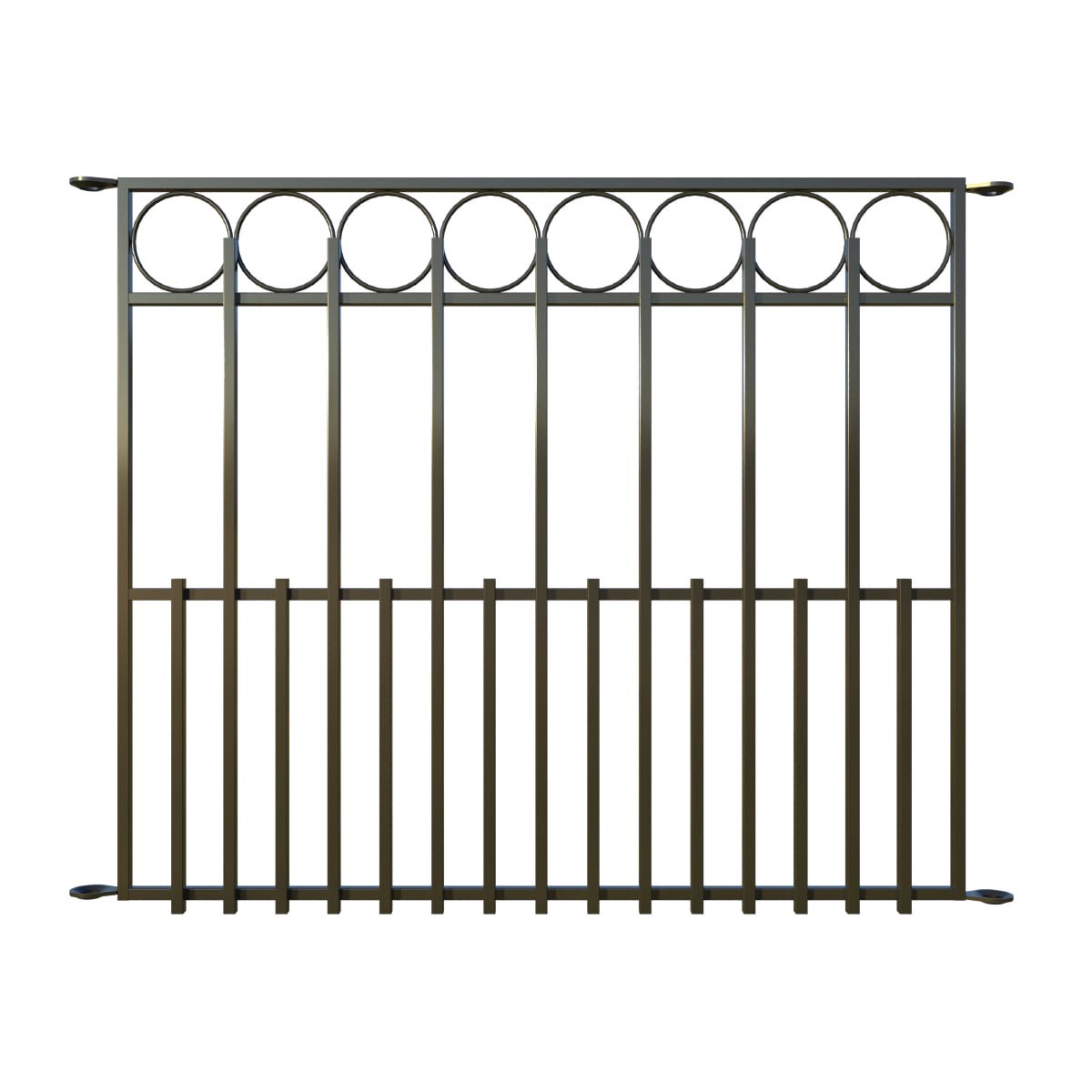 slide 1 of 6, YARDLINK Ambrose 2-ft H x 3-ft W Black Powder Coated Steel No Dig Flat-top Decorative Fence Panel, 1 ct