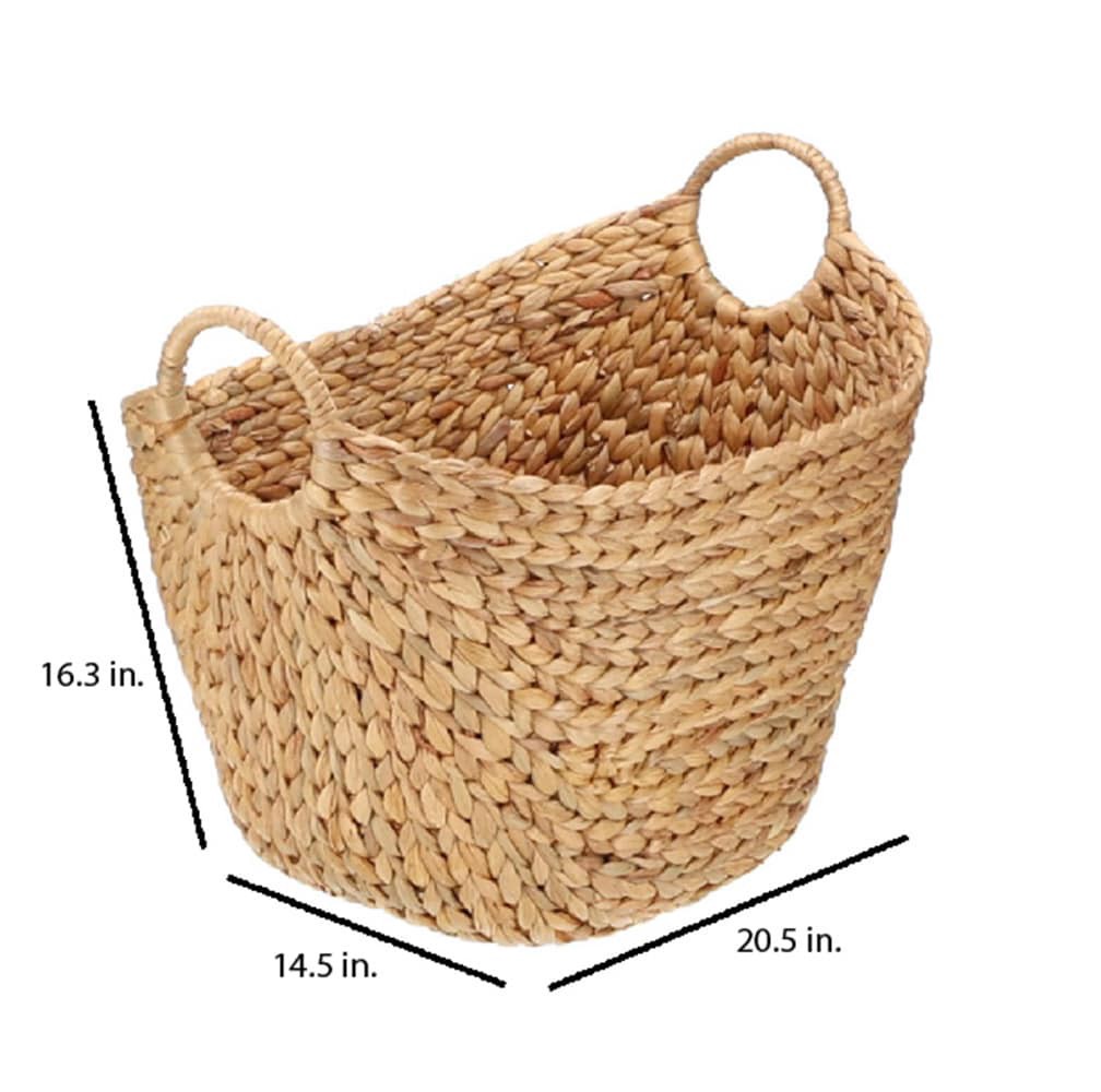 slide 6 of 6, allen + roth Large Natural Water hyacinth Decorative Basket, 1 ct