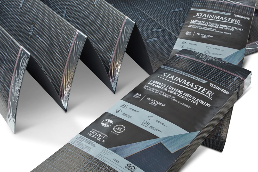 slide 5 of 6, STAINMASTER 100-sq ft 4-ft W x 25-ft L x 3 -mm T Premium Foam Moisture Resistant Flooring Underlayment For Use Under Laminate, Hardwood, 1 ct