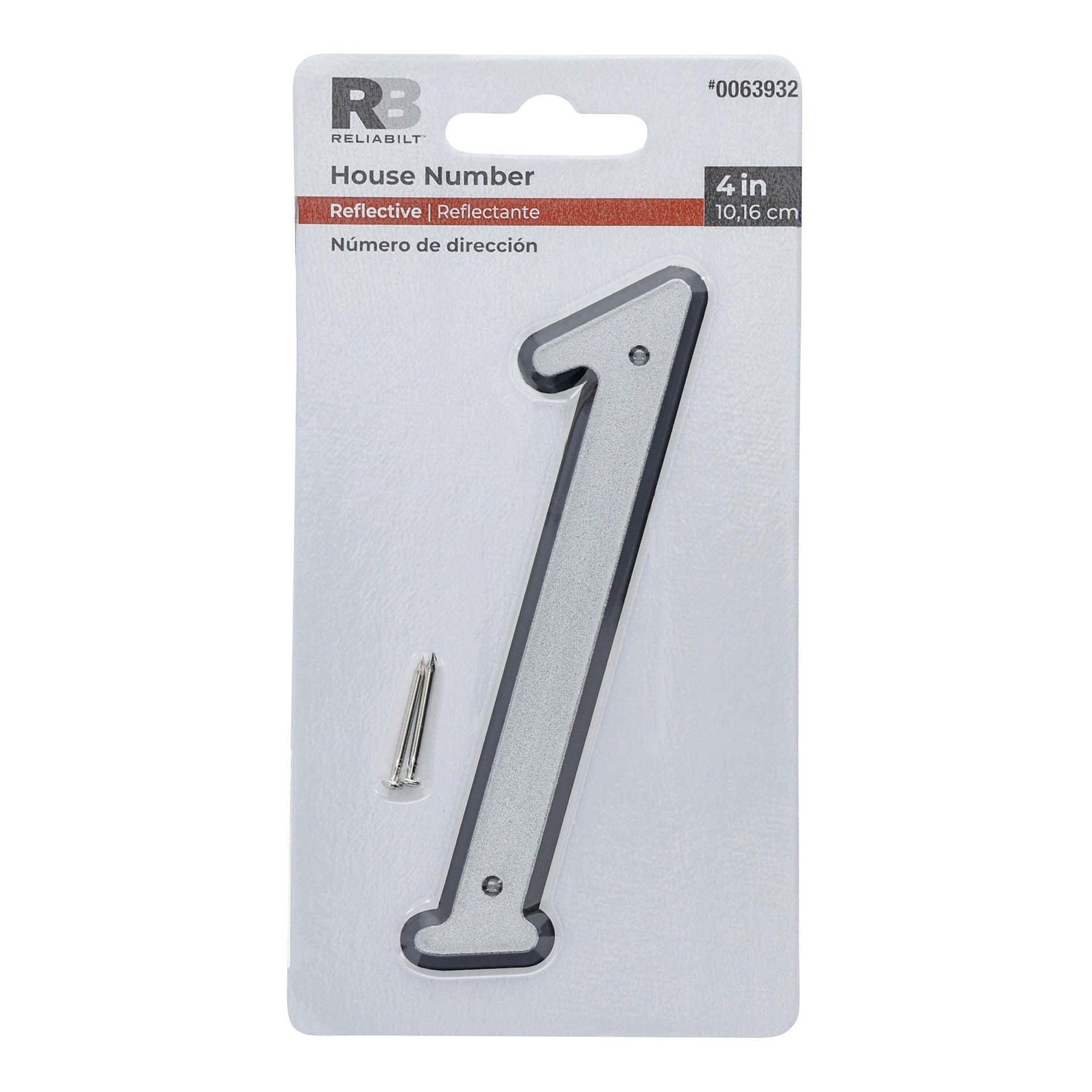 slide 1 of 6, RELIABILT 4-in Reflective Silver Number 1, 1 ct