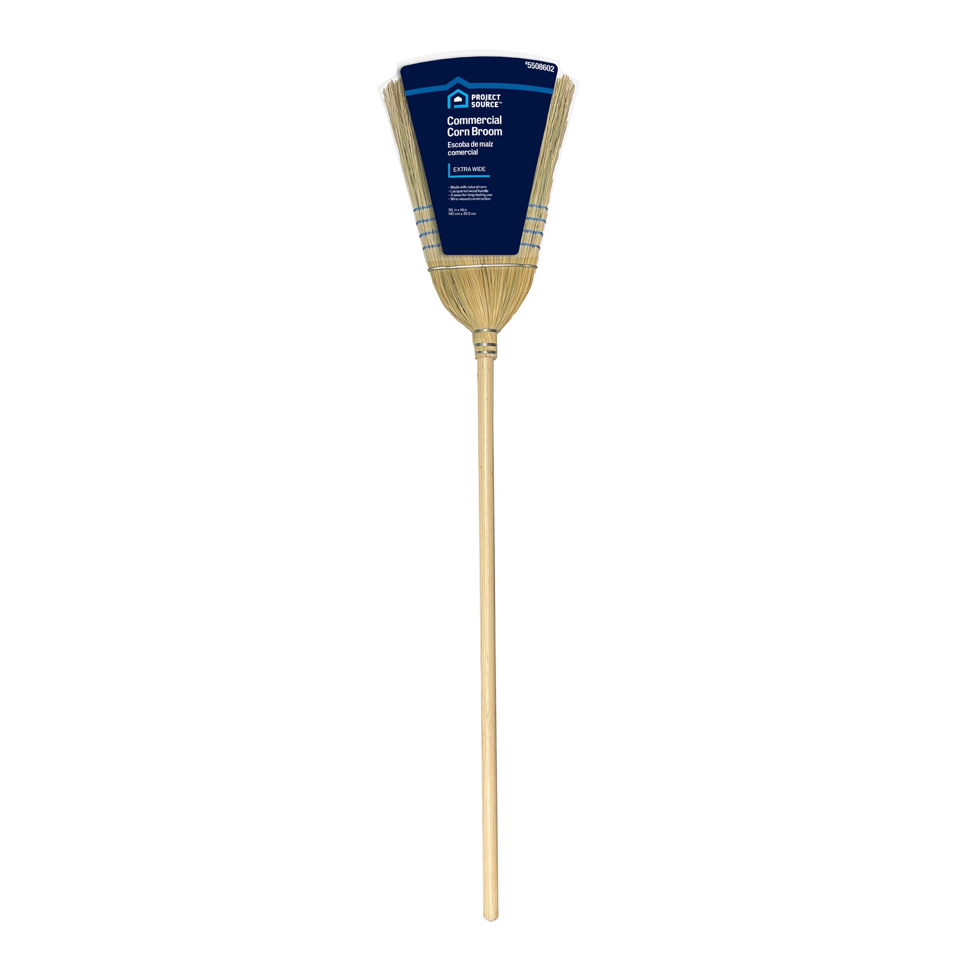 slide 1 of 6, Project Source 14-in Corn Multi-surface All-purpose Upright Broom, 1 ct