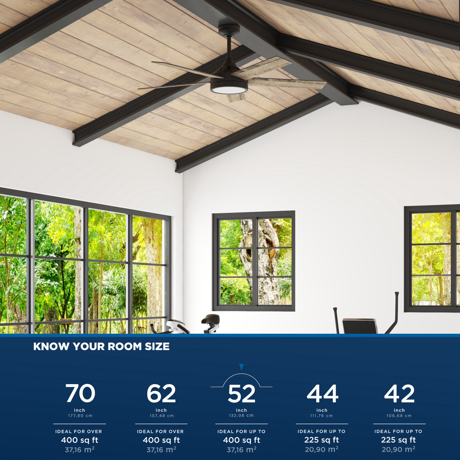 slide 5 of 6, Harbor Breeze Camden 52-in Matte Black with Mocha/Cocoa Blades Integrated LED Ceiling Fan With Light and Remote Included 5 -Blade, 1 ct