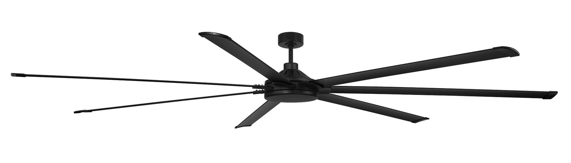 slide 4 of 6, Harbor Breeze Megalodon 120-in Matte Black with Matte Black Blades Covered Outdoor Ceiling Fan Without Light 7 -Blade, 1 ct