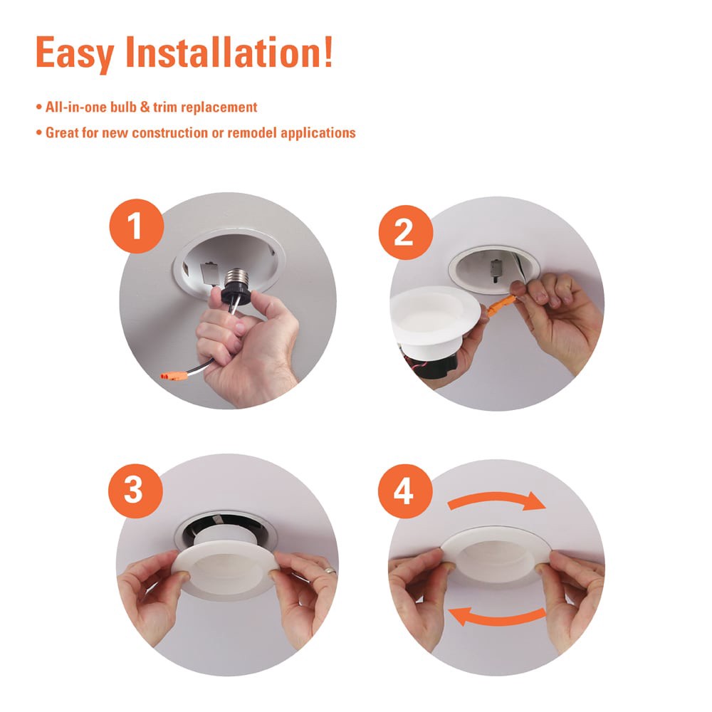 slide 6 of 6, HALO White 4-in 600 -Lumens Switchable white Round Dimmable LED Wet rated Recessed Downlight, 1 ct