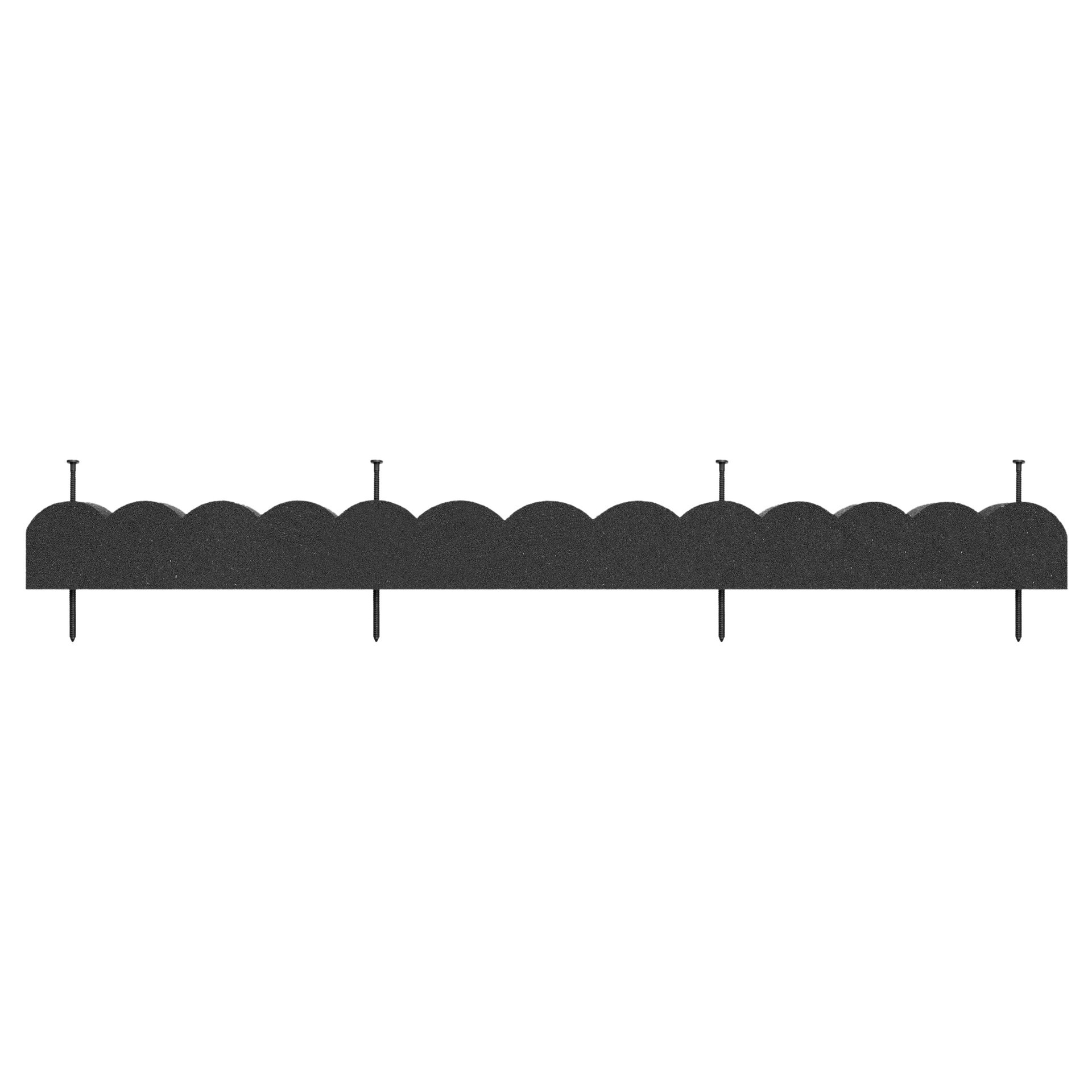 slide 5 of 6, Multy Home 3.9-ft x 4-in Landscape Garden Borders Black Rubber Landscape edging section with stakes, 1 ct