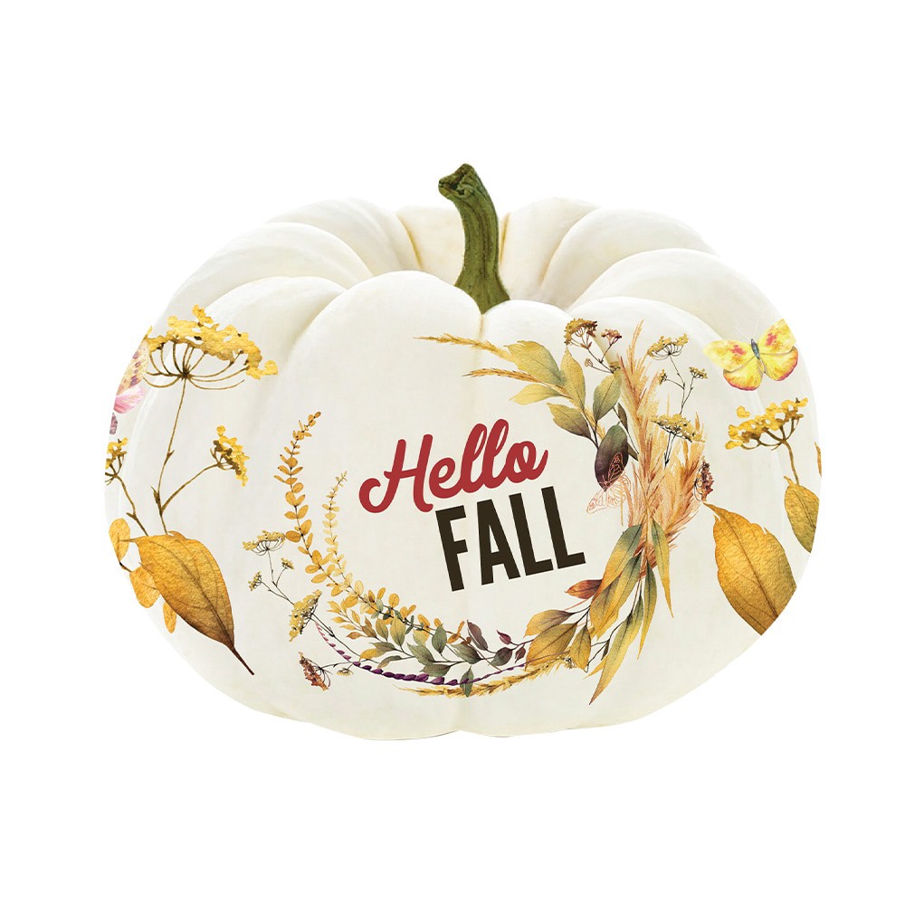 slide 1 of 1, 0 Hello Fall Blanco Pumpkin, 1 ct