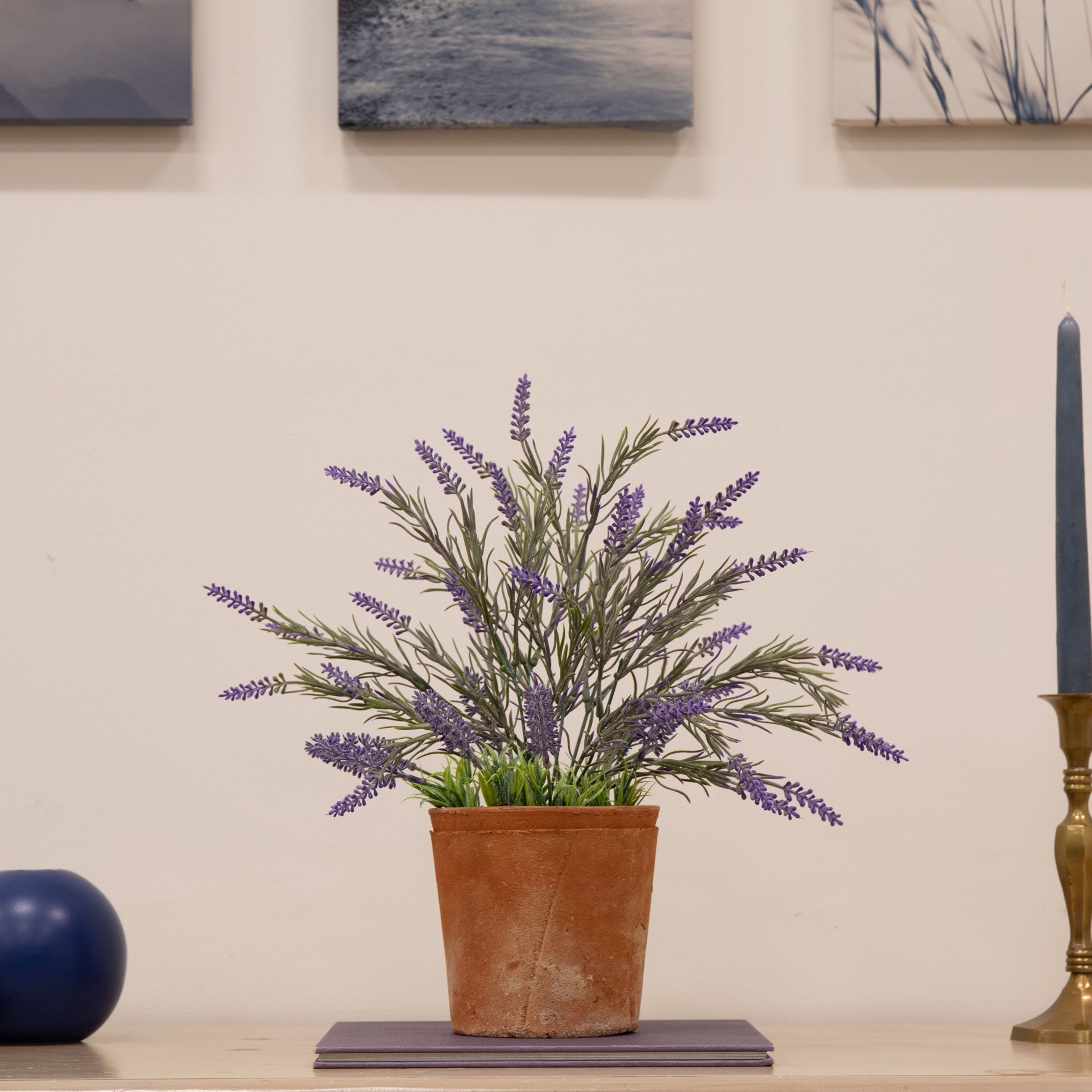 slide 4 of 6, allen + roth 14-in Purple Indoor Desktop Lavender Artificial plant, 1 ct