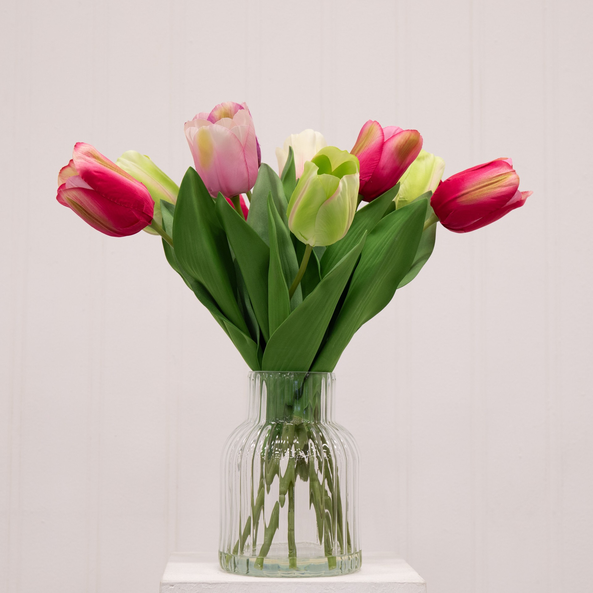 slide 2 of 6, allen + roth 14-in Multiple colors/finishes Indoor Desktop Tulips Artificial plant, 1 ct