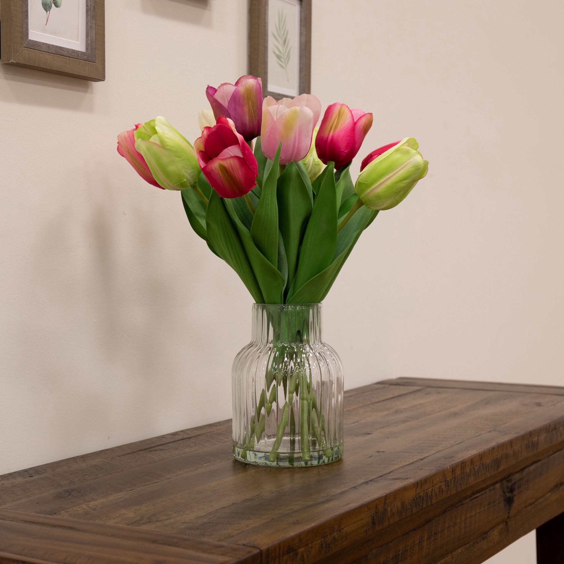 slide 5 of 6, allen + roth 14-in Multiple colors/finishes Indoor Desktop Tulips Artificial plant, 1 ct
