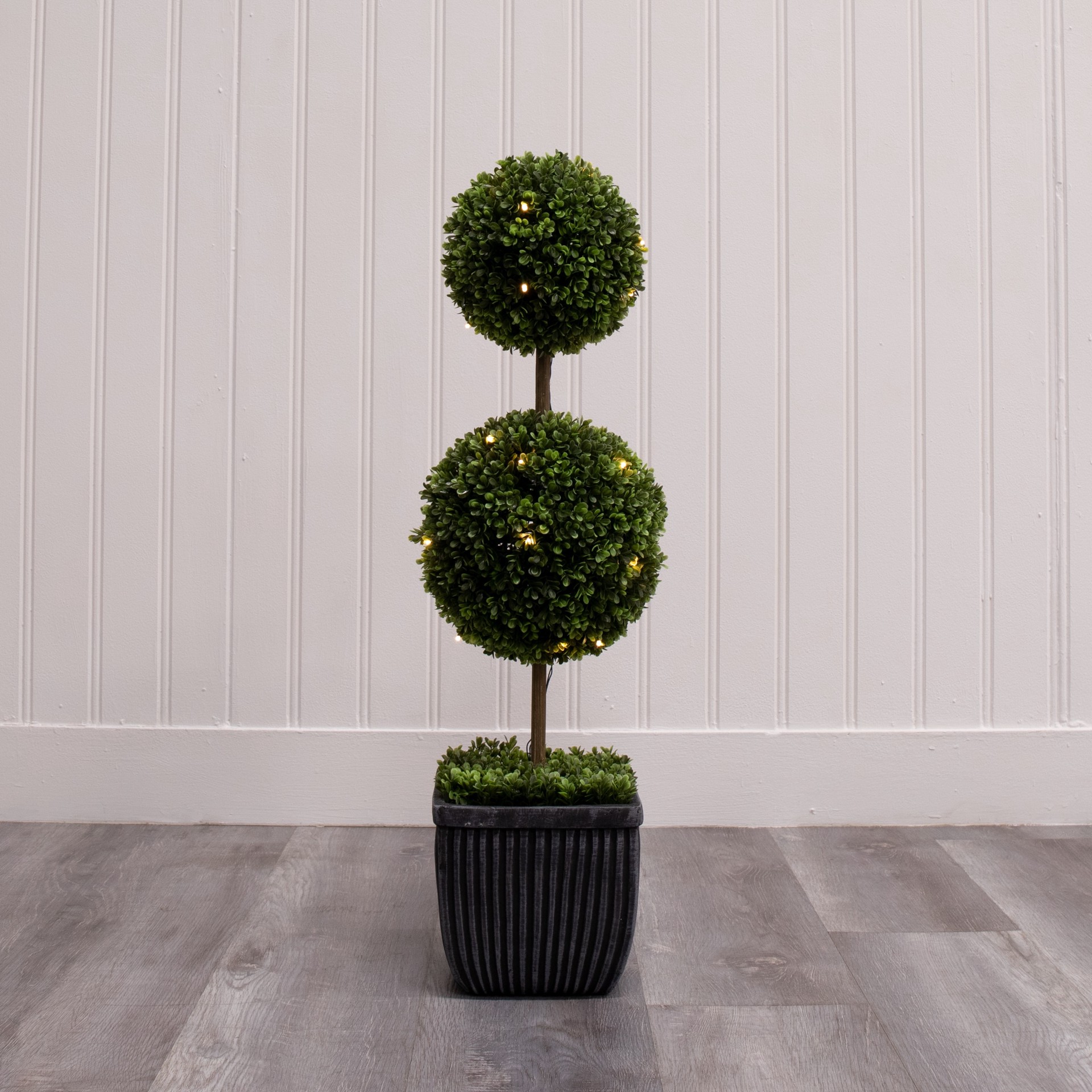 slide 4 of 6, allen + roth 35-in Green Indoor Floor Boxwood Artificial plant, 1 ct