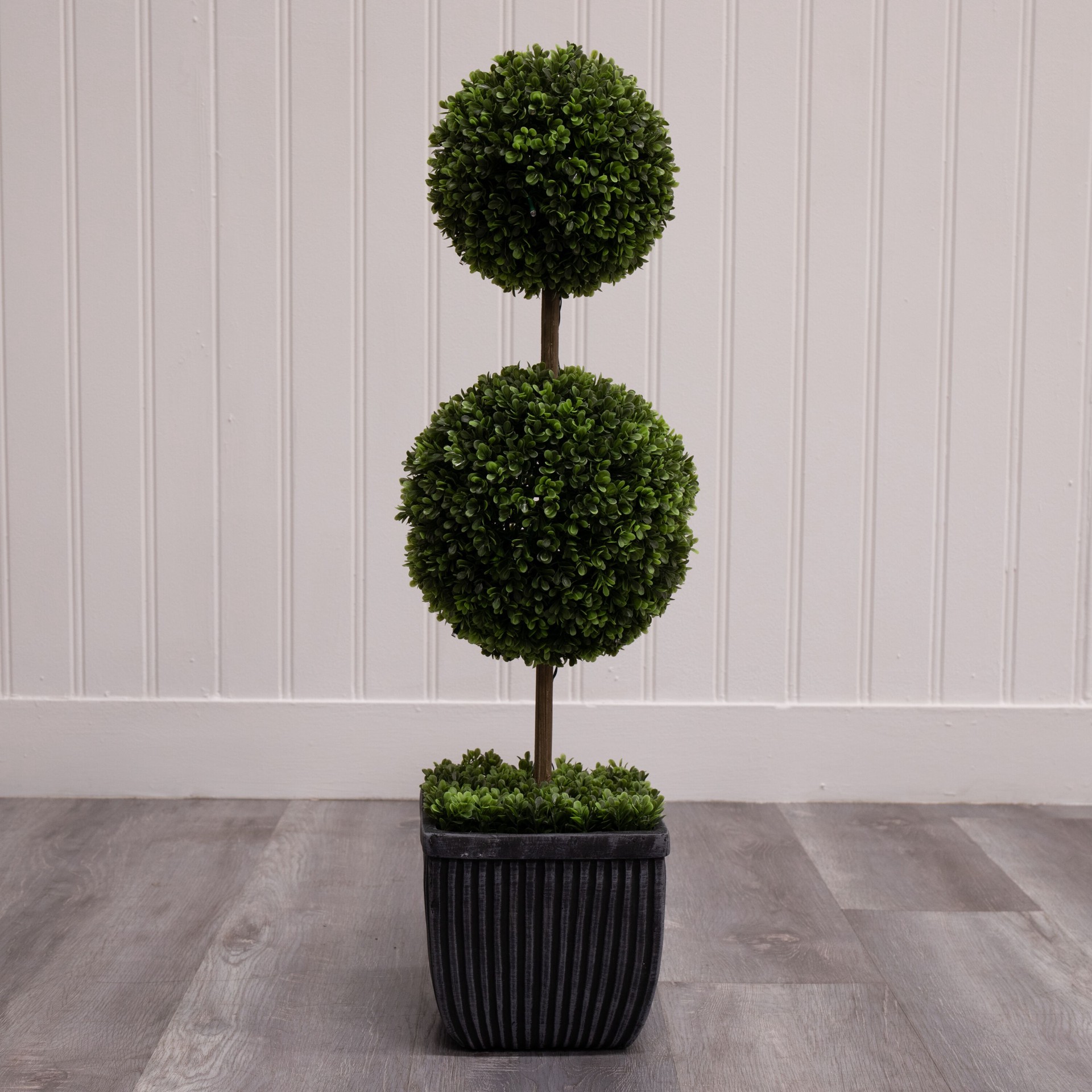 slide 5 of 6, allen + roth 35-in Green Indoor Floor Boxwood Artificial plant, 1 ct