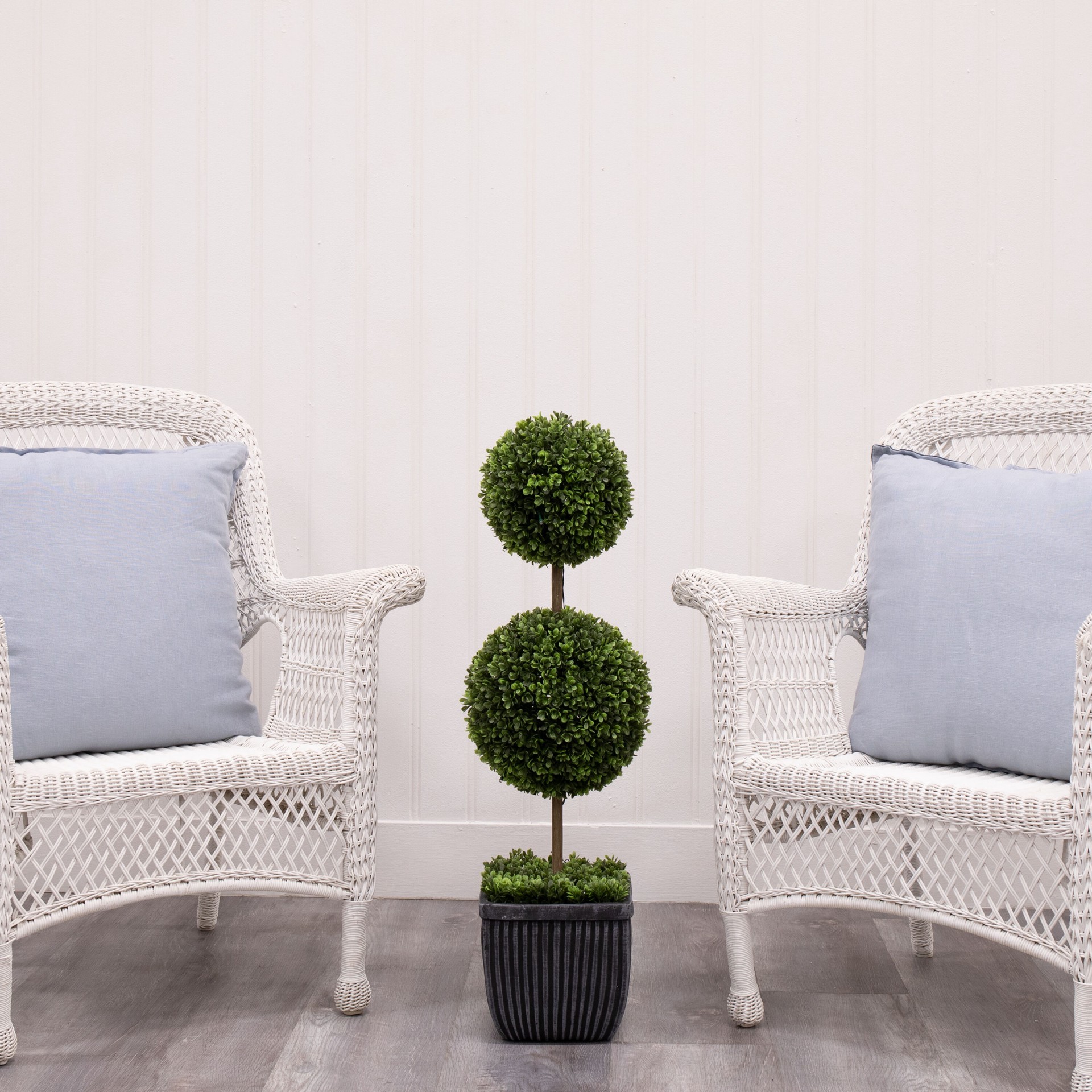 slide 6 of 6, allen + roth 35-in Green Indoor Floor Boxwood Artificial plant, 1 ct