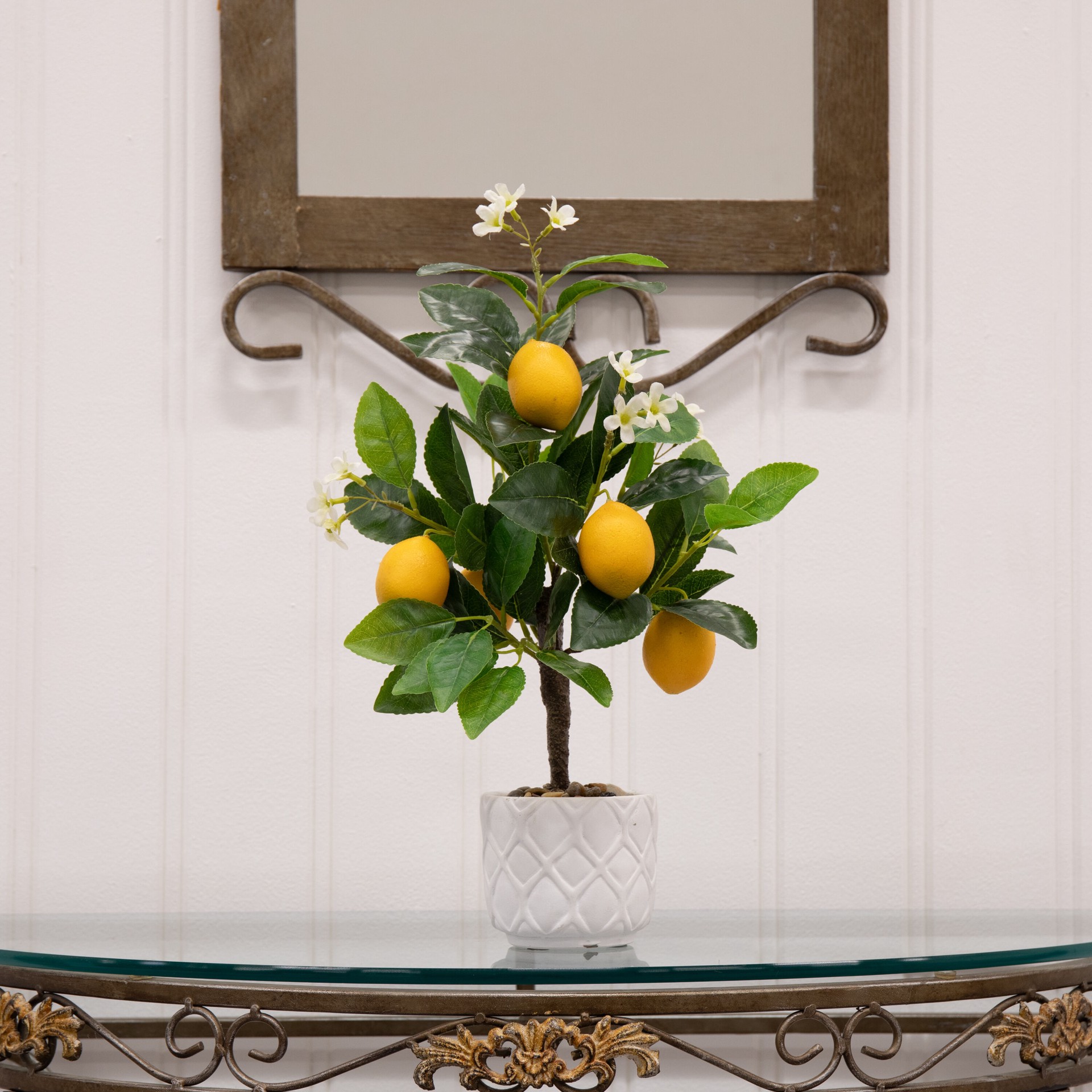 slide 4 of 6, allen + roth 17-in Green Indoor Floor Mixed greenery Artificial plant, 1 ct