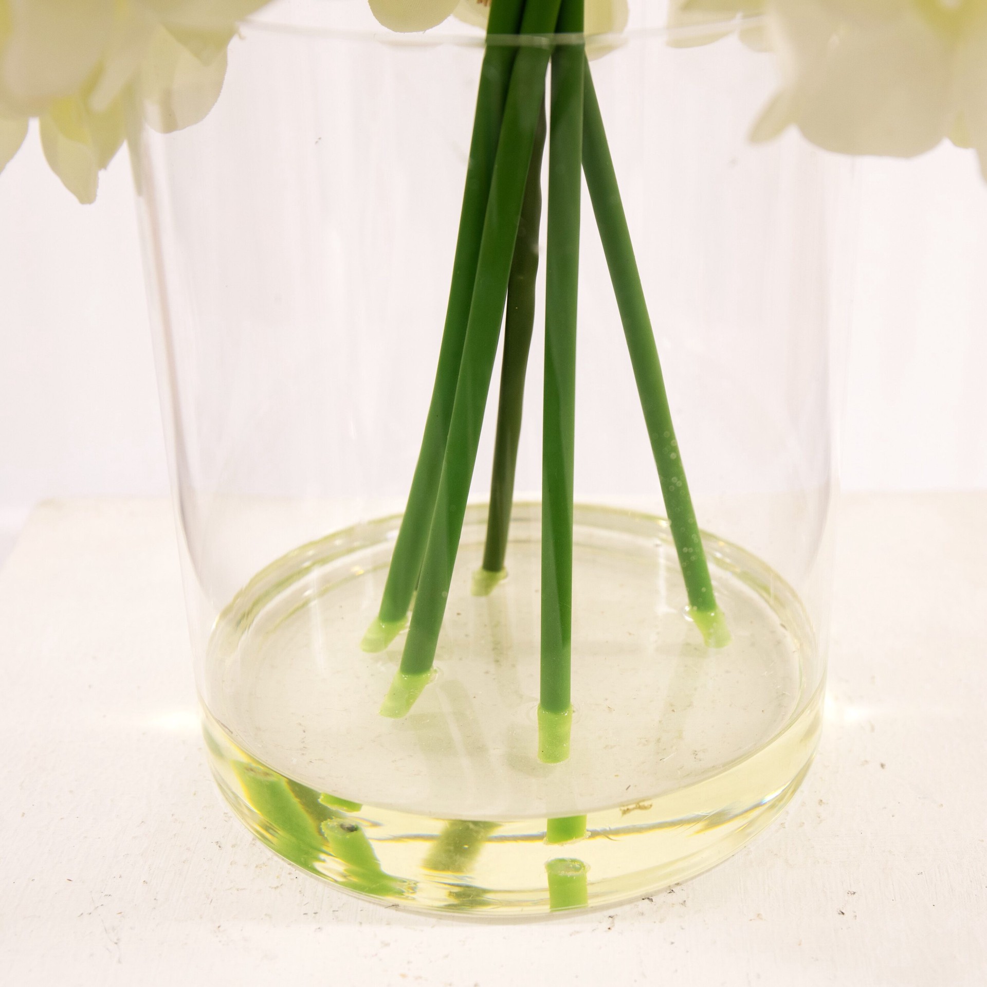 slide 3 of 6, allen + roth 12-in White Indoor Desktop Hydrangea Artificial plant, 1 ct