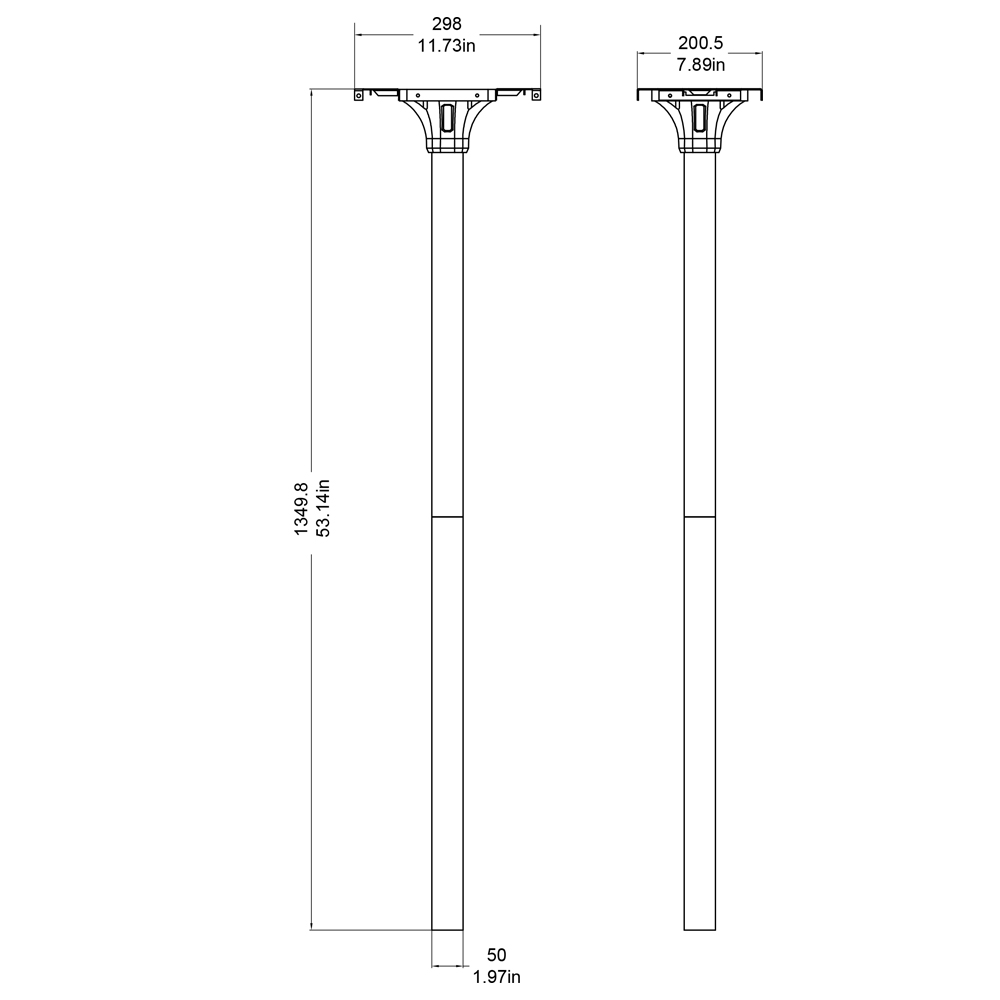 slide 4 of 6, RELIABILT Mailbox Post Black Steel Flat Mount Mailbox Post, 1 ct