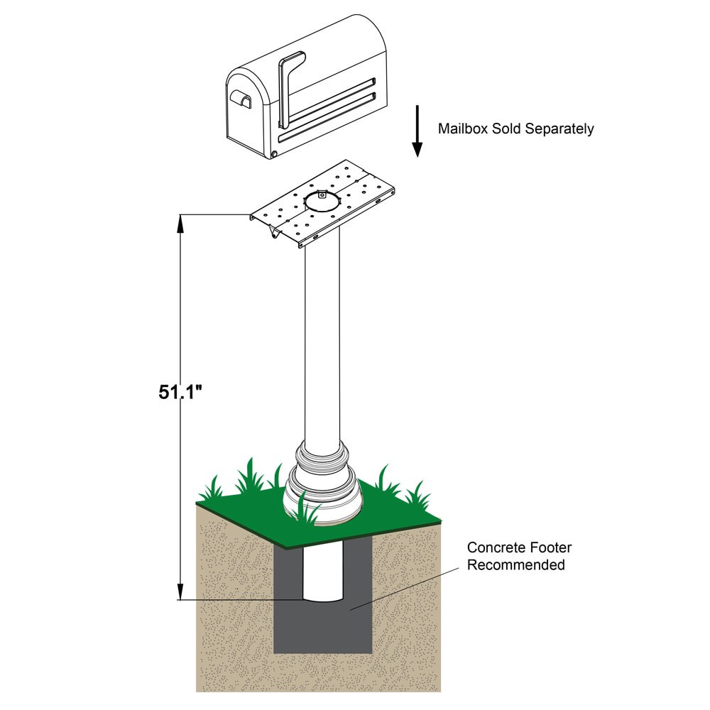 slide 3 of 6, RELIABILT Mailbox Post Black Aluminum Flat Mount Mailbox Post, 1 ct