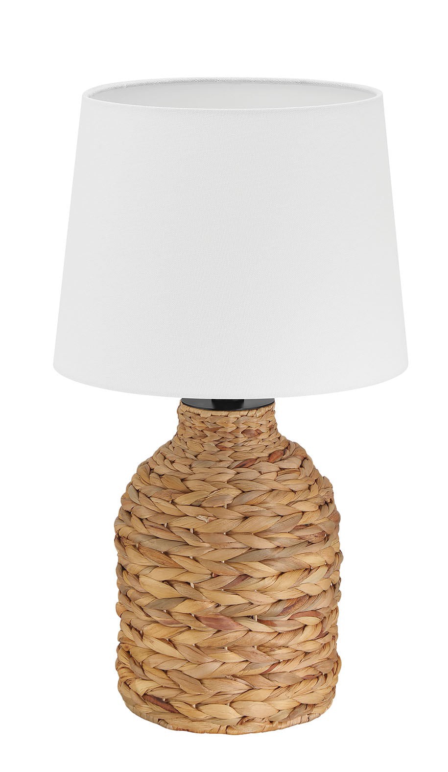 slide 3 of 6, allen + roth Hyacinth 17-in Natural Rotary socket Table Lamp with Fabric Shade, 1 ct