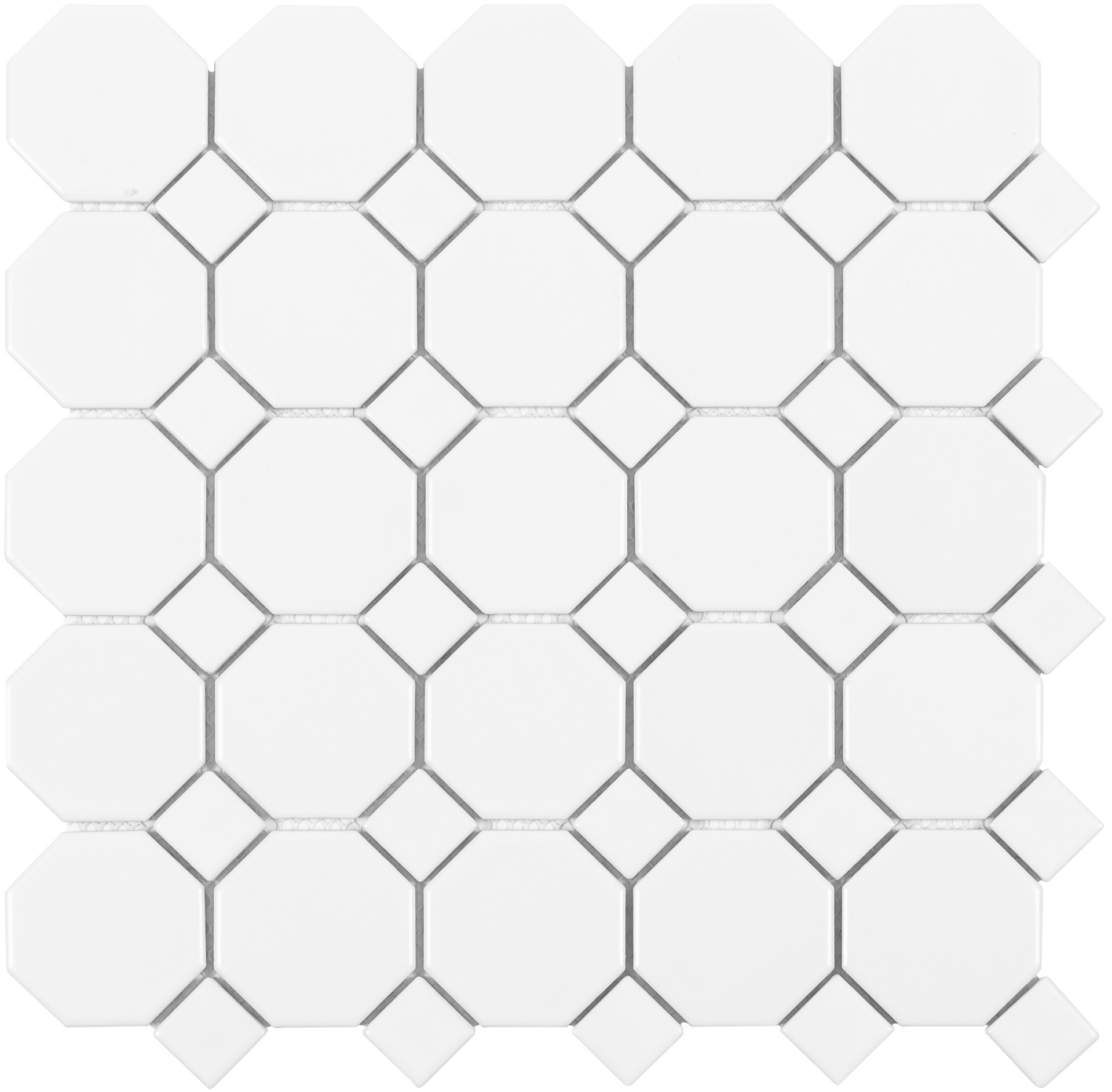 slide 3 of 6, Satori Hudson Brilliant White 12-in x 12-in Matte Porcelain Mosaic Floor and Wall Tile ( 0.91-sq ft Piece, 1 ct