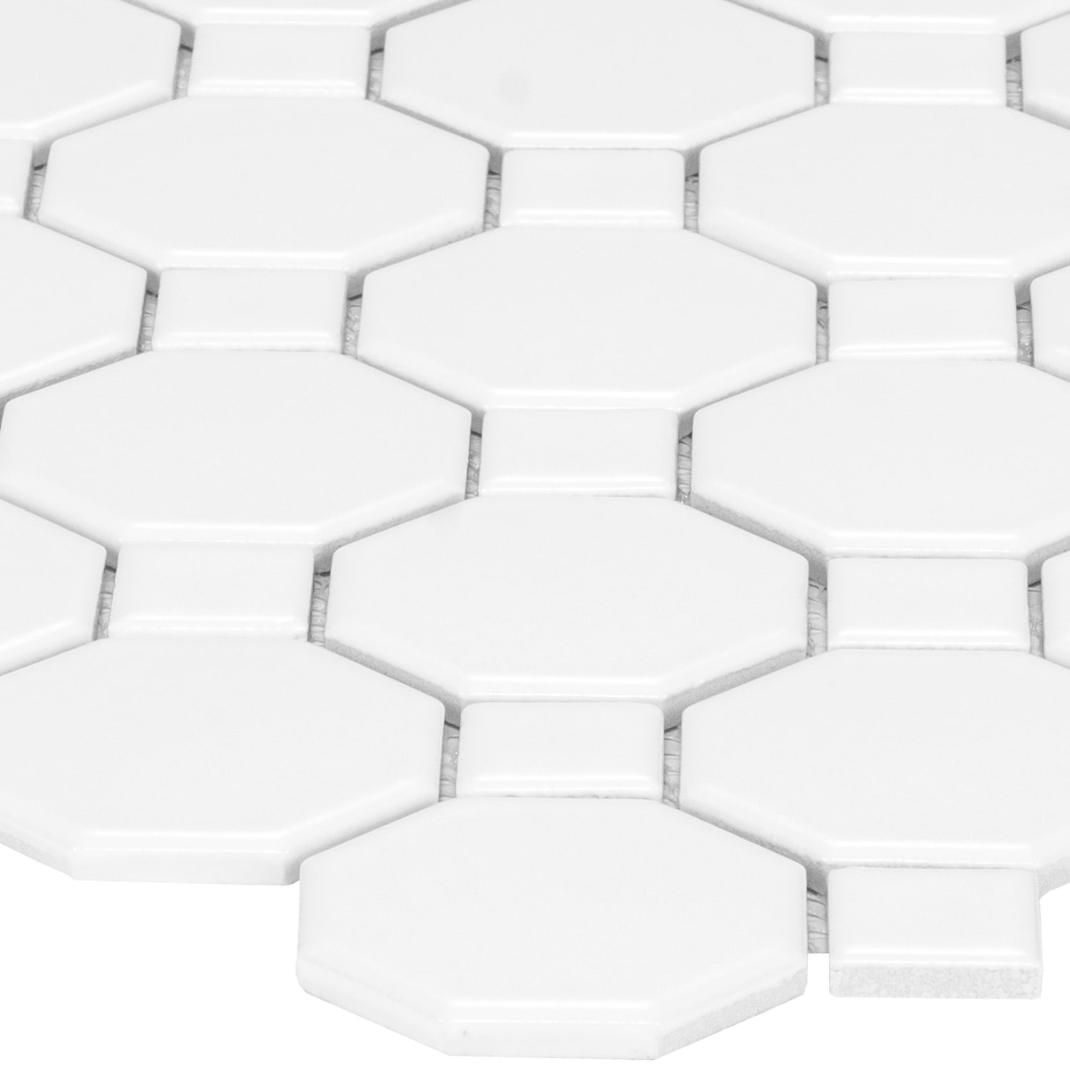 slide 4 of 6, Satori Hudson Brilliant White 12-in x 12-in Matte Porcelain Mosaic Floor and Wall Tile ( 0.91-sq ft Piece, 1 ct