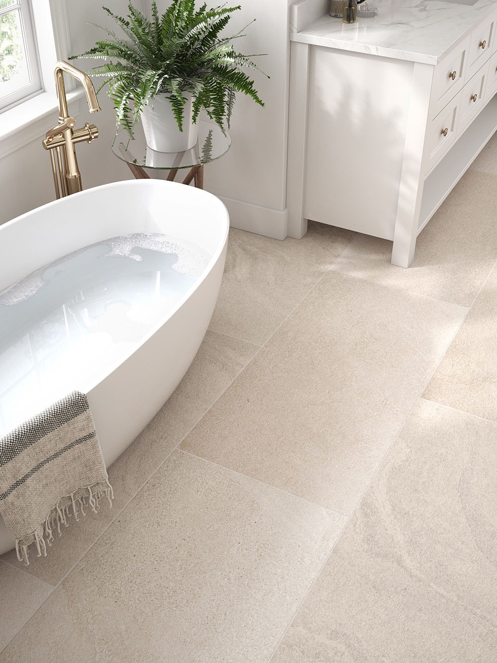 slide 3 of 6, Elida Ceramica Desert Fawn 24-in x 48-in Matte Porcelain Floor and Wall Tile ( 7.75-sq ft Piece ), 1 ct