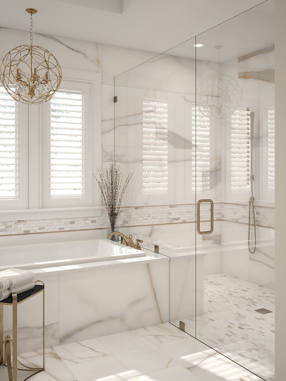 slide 5 of 6, Elida Ceramica Bianca Gold 24-in x 48-in Matte Porcelain Floor and Wall Tile ( 7.75-sq ft Piece ), 1 ct