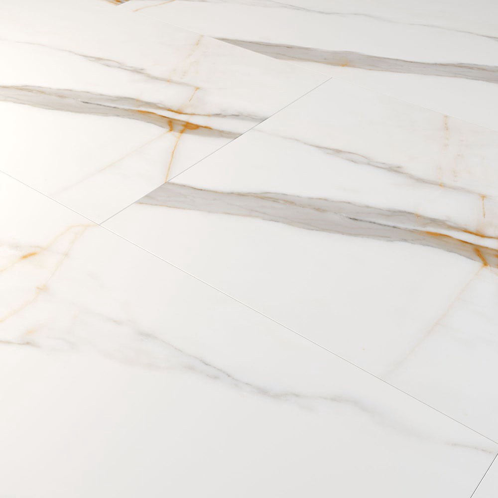 slide 6 of 6, Elida Ceramica Bianca Gold 24-in x 48-in Matte Porcelain Floor and Wall Tile ( 7.75-sq ft Piece ), 1 ct