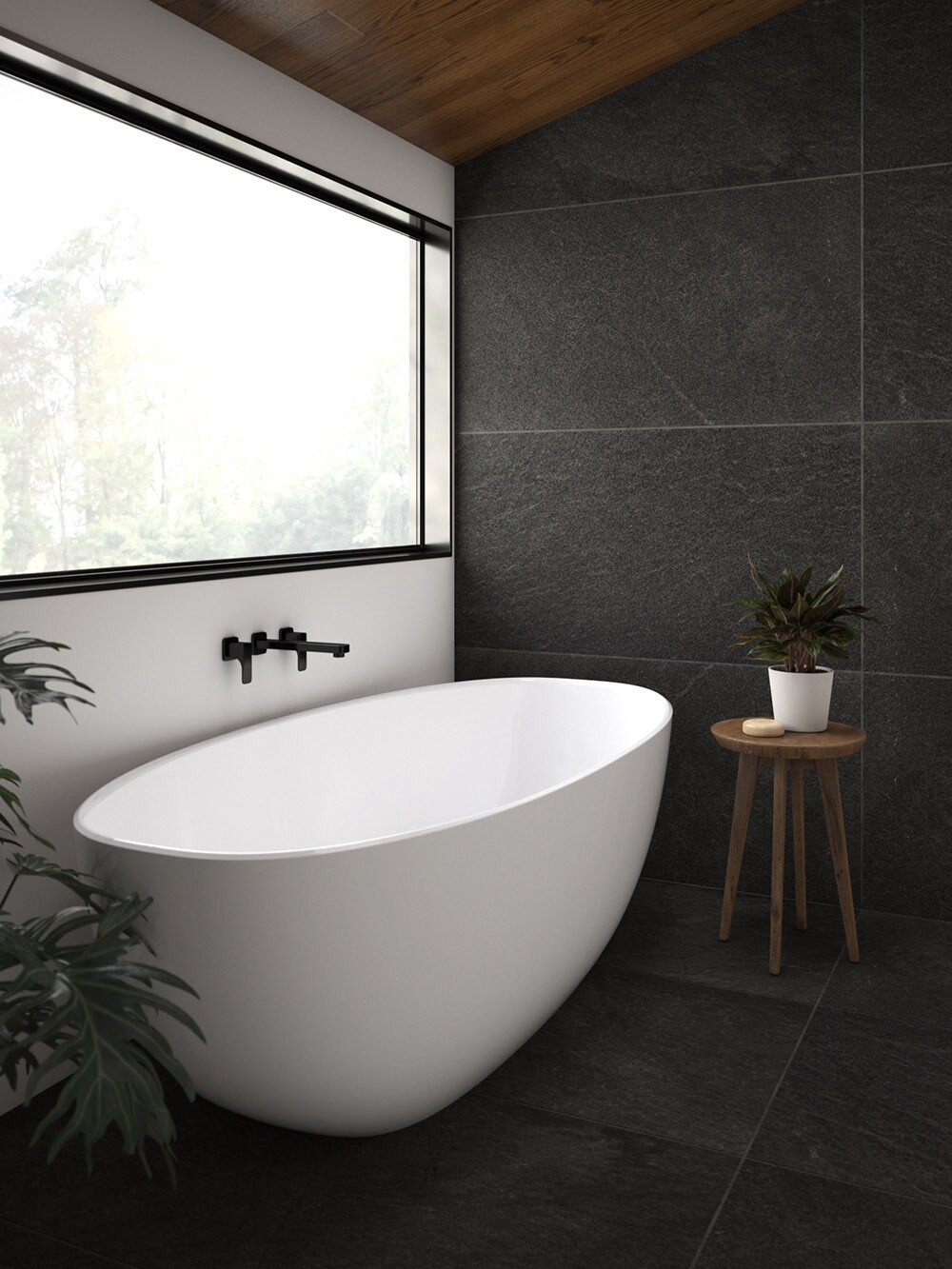 slide 4 of 6, Elida Ceramica Midnight Sea 24-in x 48-in Matte Porcelain Floor and Wall Tile ( 7.75-sq ft Piece ), 1 ct