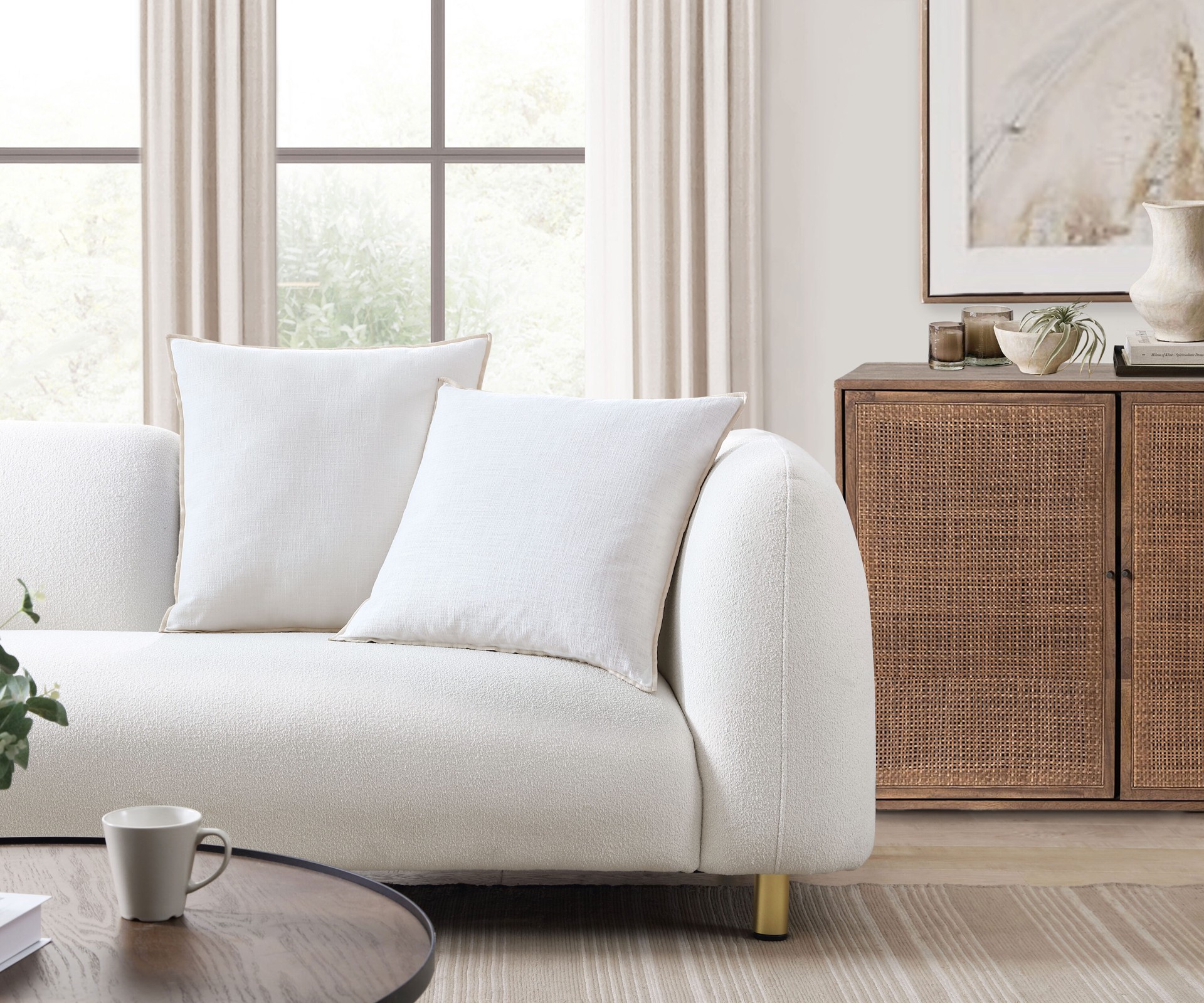 slide 5 of 5, Origin 21 2 -Piece 20-in x 20-in Cream Square Indoor Decorative Pillow, 1 ct