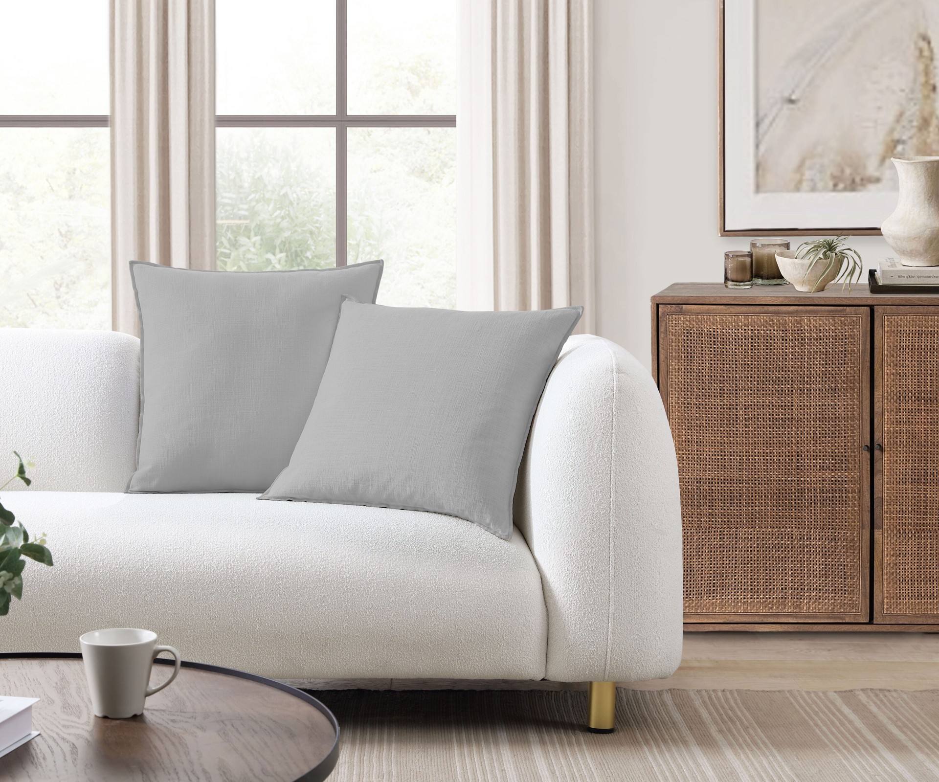 slide 5 of 5, Origin 21 2 -Piece 20-in x 20-in Gray Square Indoor Decorative Pillow, 1 ct