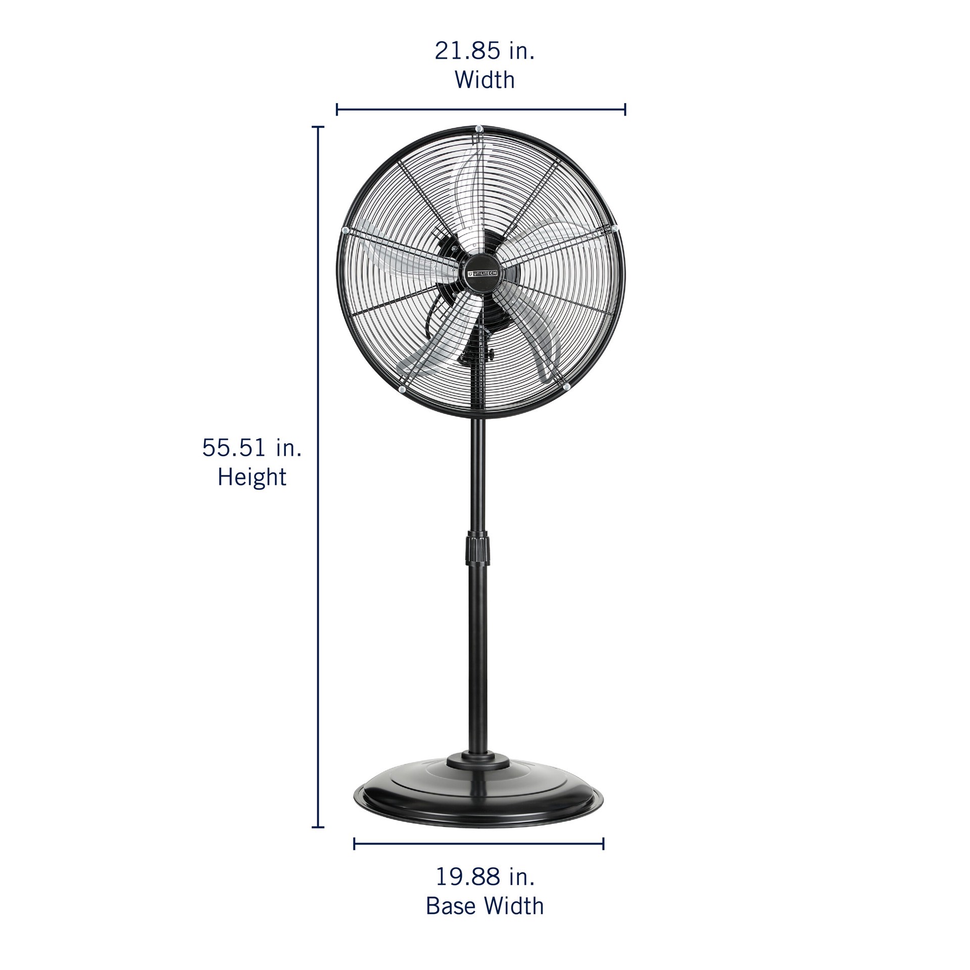 slide 4 of 6, Utilitech 20-in 120 -Volt 3 -Speed High Velocity Indoor Black Oscillating Pedestal Fan, 1 ct