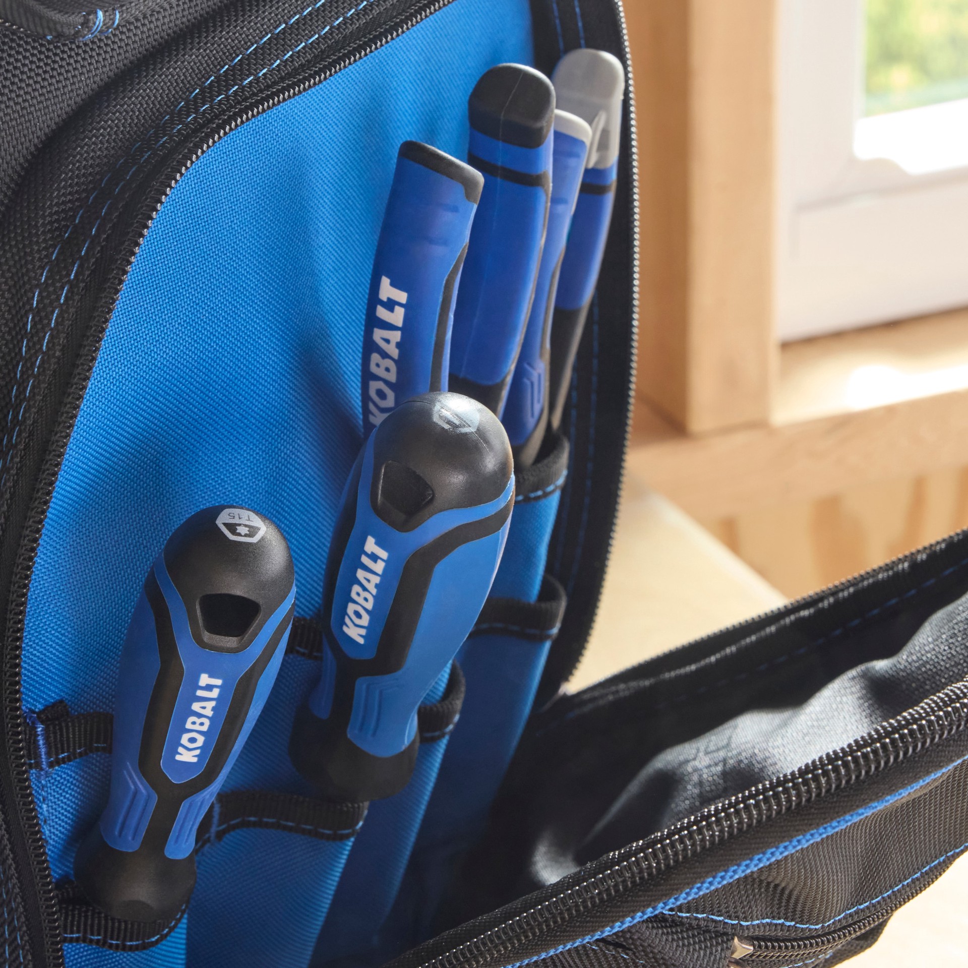 slide 4 of 6, Kobalt Blue Polyester 18-in W x 17-in D x 10.5-in L Zippered Backpack, 1 ct