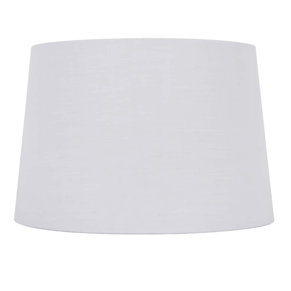 slide 1 of 6, allen + roth 10-in x 15-in White Linen Fabric Drum Lamp Shade, 1 ct