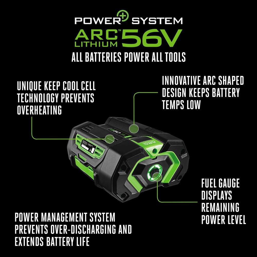 slide 3 of 4, EGO POWER+ 56 -Volt, 5 Ah 1 -Pack Lithium Ion (Li-ion) Battery/Charger, 1 ct
