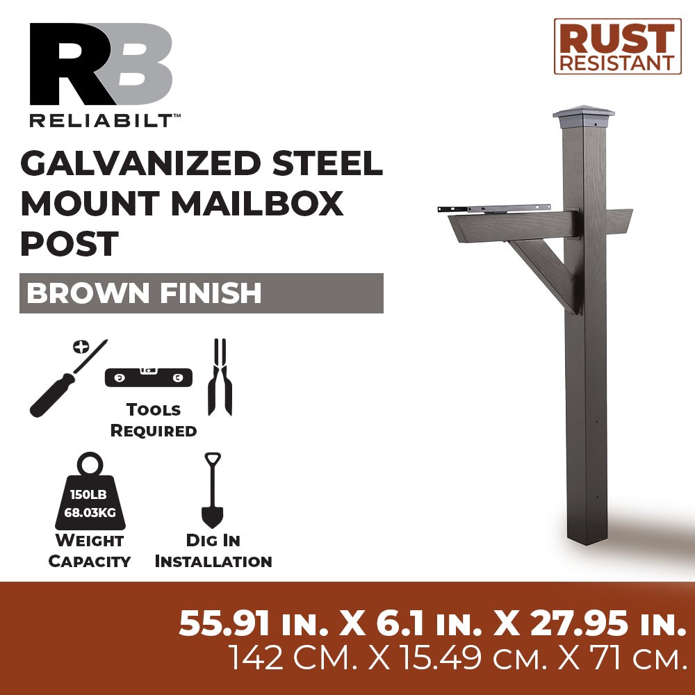 slide 2 of 6, RELIABILT 4 x 4 Brown Galvanized steel, 1 ct