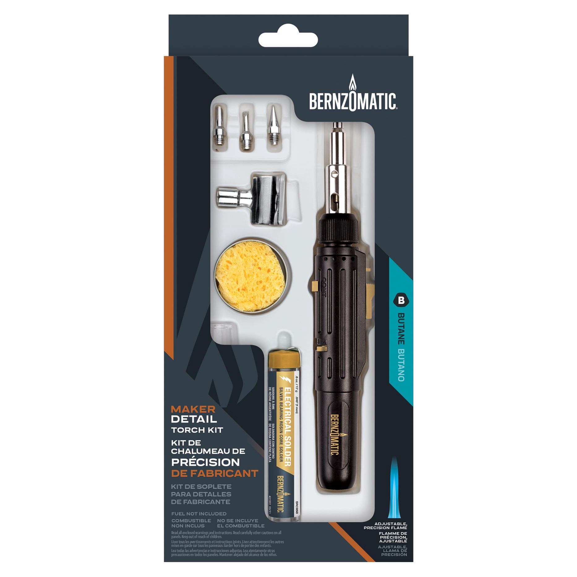 slide 2 of 6, Bernzomatic Micro torch, hot air blower, fine solder, large solder, round, chisel point and heat shrink Soldering iron, 1 ct