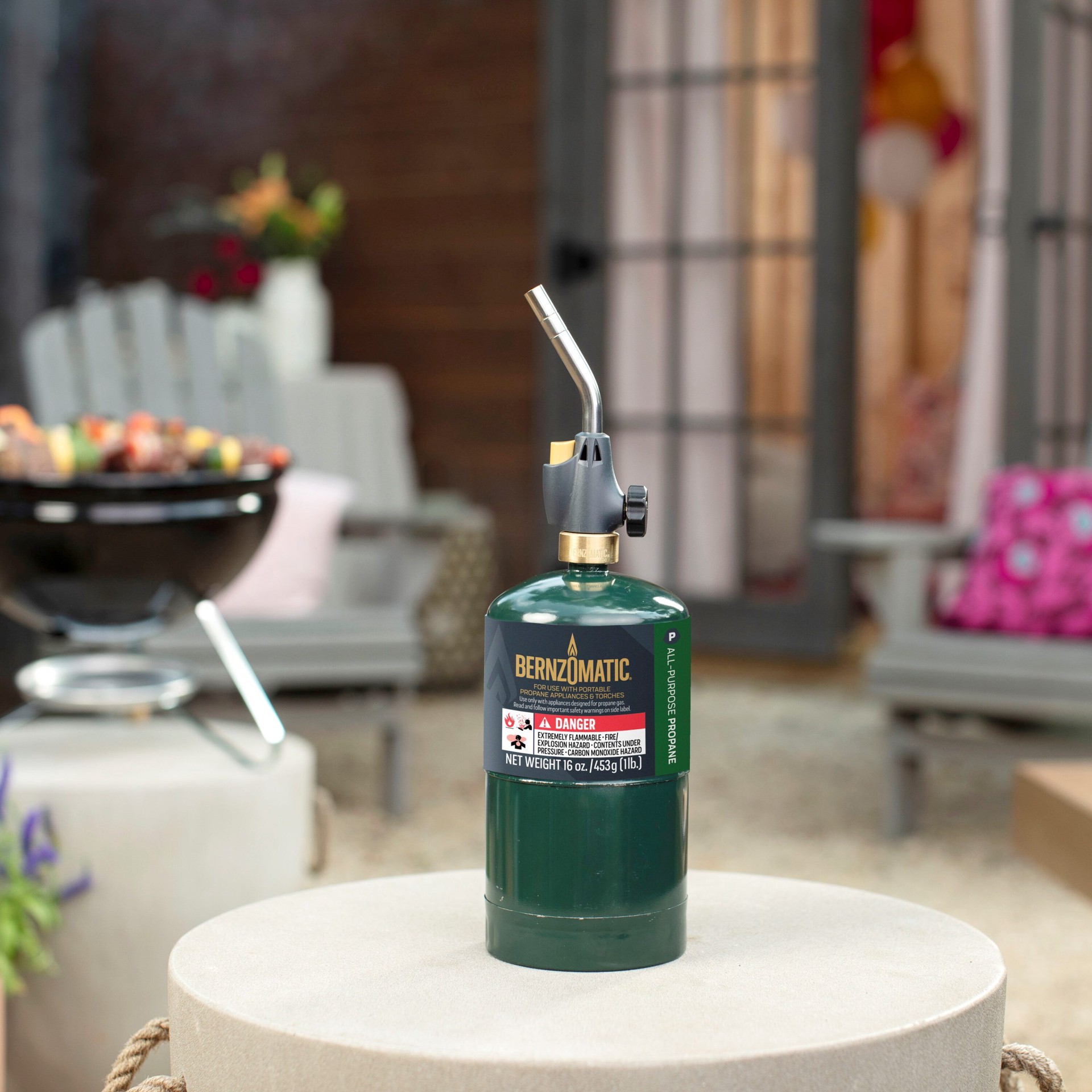 slide 3 of 4, Bernzomatic Green Steel Propane Tank 3.88 Inches Diameter Male-Female Fitting Pre-Filled Lightweight and Durable, 1 ct