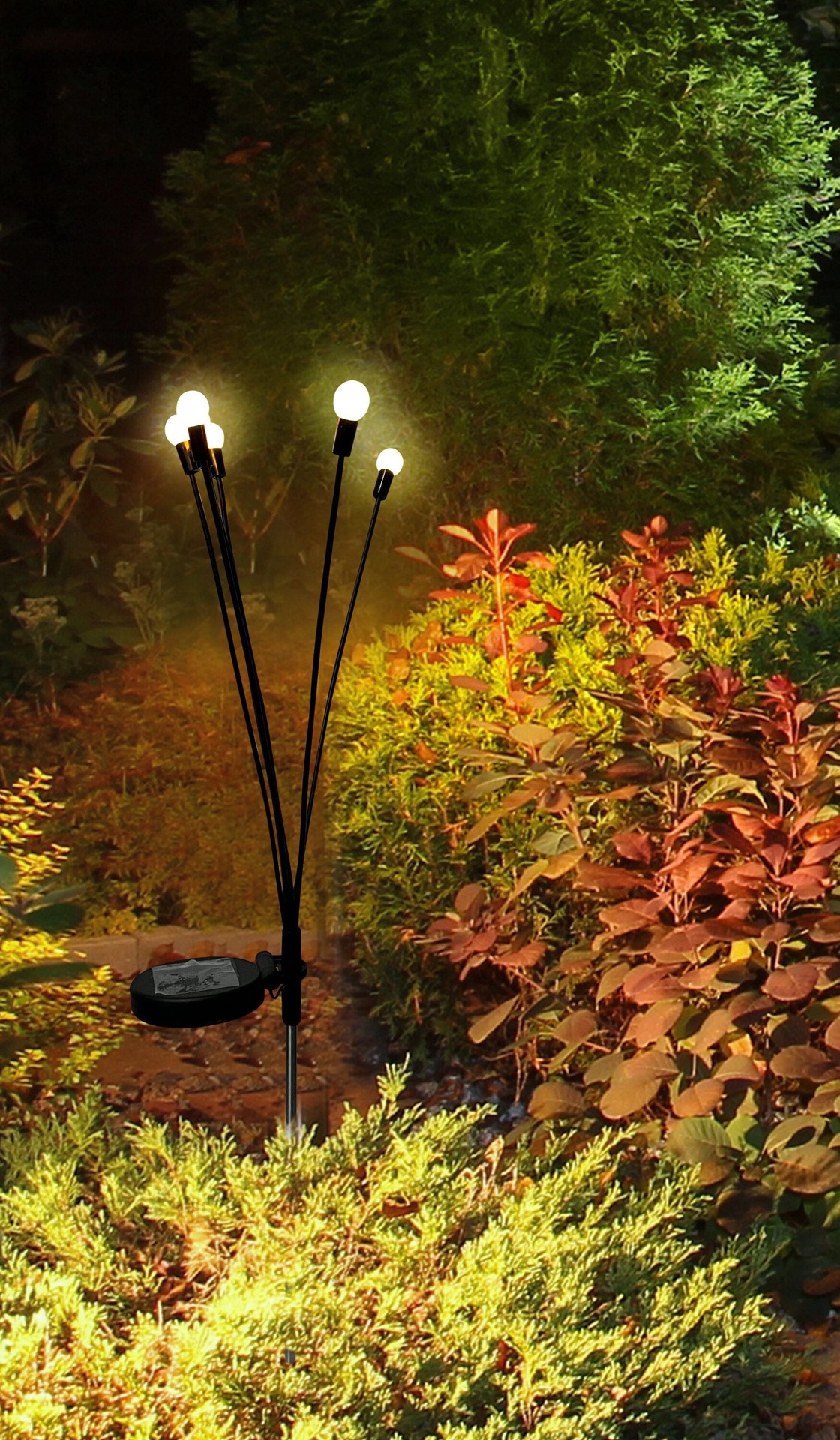 slide 2 of 6, Harbor Breeze Firefly 0.24 -Watt Black Solar LED Outdoor Path Light ( 2700-K ), 1 ct