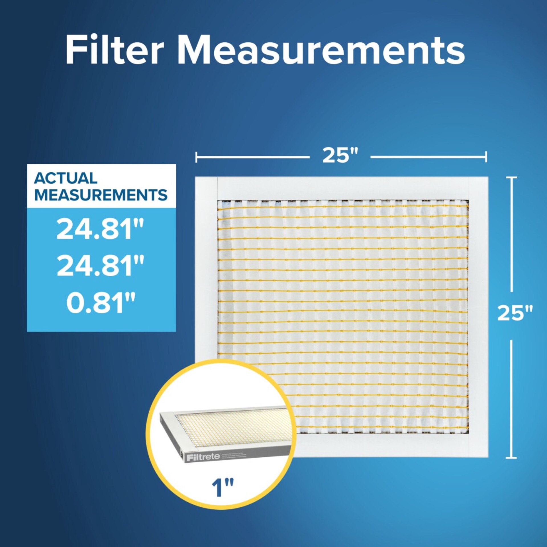 slide 3 of 6, Filtrete 25 x 25 x 1 MERV 5 300 MPR Basic Dust and Lint Electrostatic Air Filter, 1 ct