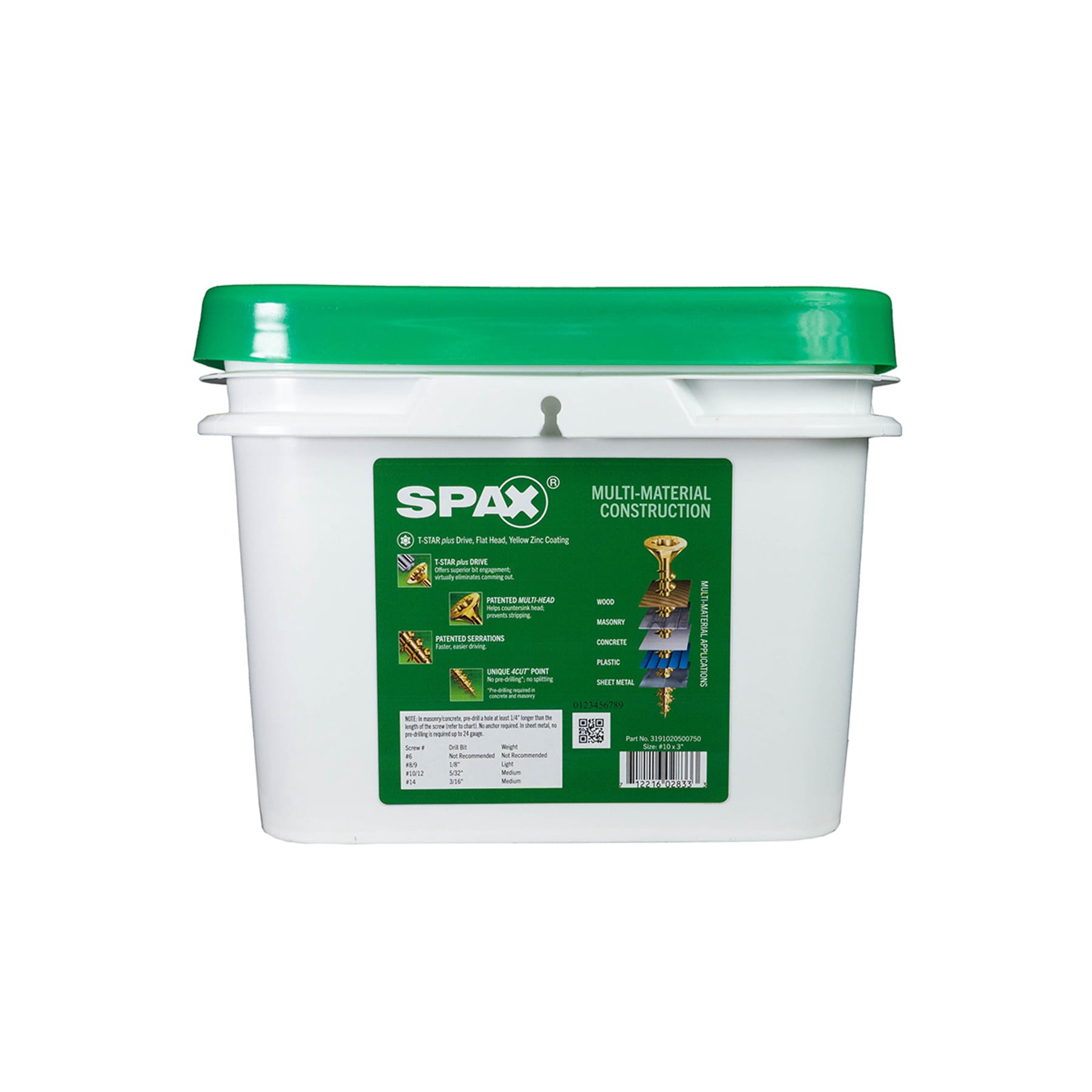 slide 4 of 6, SPAX Construction Framing Countersunk Flush Finish #10 x 3-in Yellow zinc Interior Wood screws ( 1500 -Per Box ), 1 ct