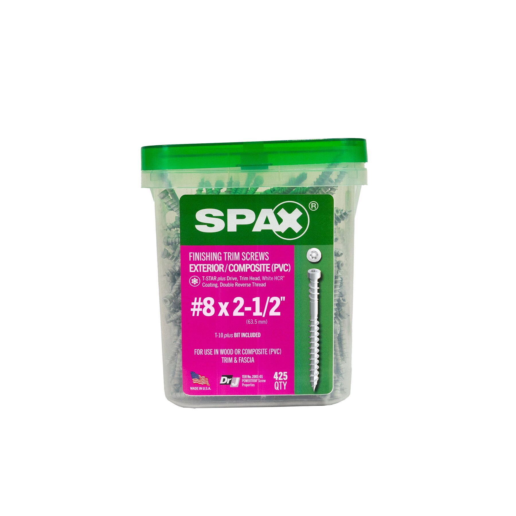 slide 3 of 6, SPAX PowerTrim #8 x 2-1/2-in Double-barrier Exterior Trim screws ( 425 -Per Box ), 1 ct