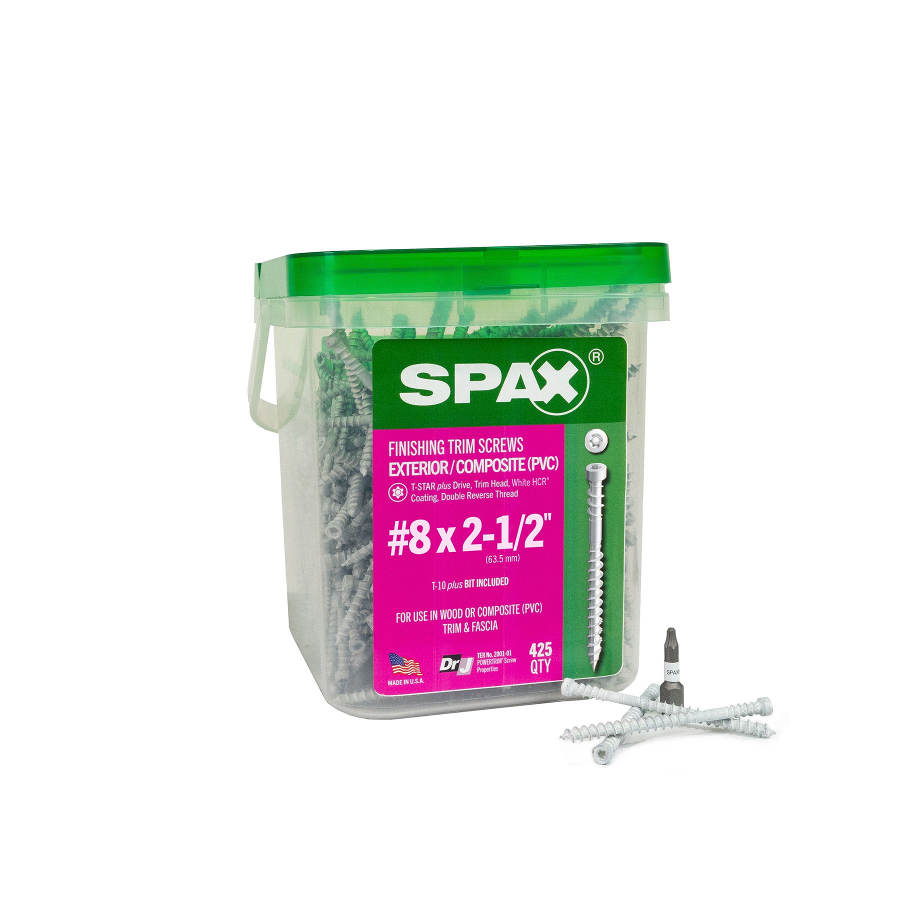 slide 1 of 6, SPAX PowerTrim #8 x 2-1/2-in Double-barrier Exterior Trim screws ( 425 -Per Box ), 1 ct