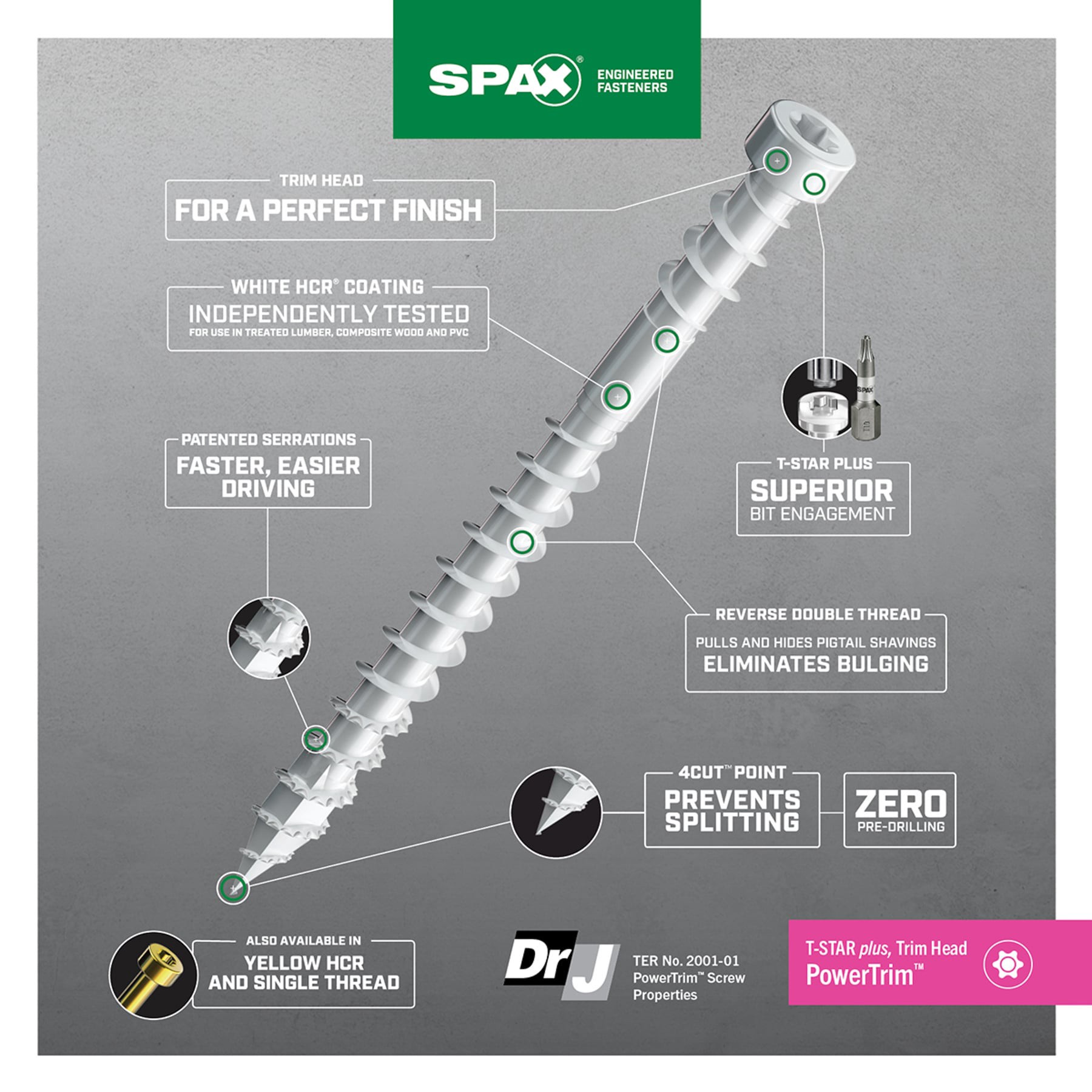 slide 5 of 6, SPAX PowerTrim #8 x 2-in Double-barrier Exterior Trim screws ( 425 -Per Box ), 1 ct
