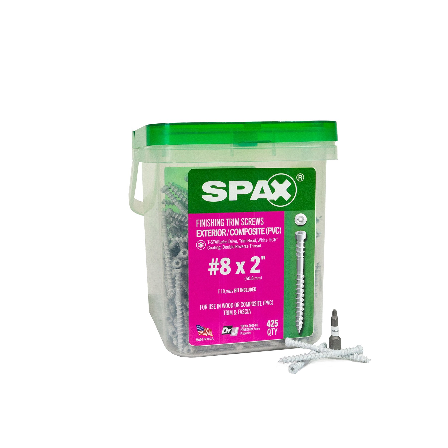 slide 1 of 6, SPAX PowerTrim #8 x 2-in Double-barrier Exterior Trim screws ( 425 -Per Box ), 1 ct
