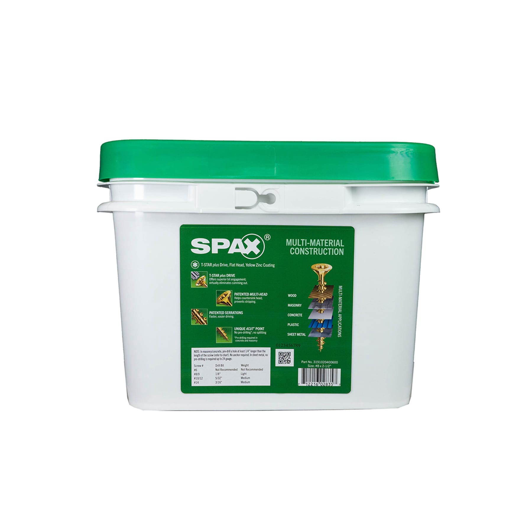 slide 4 of 6, SPAX Construction Framing Countersunk Flush Finish #8 x 2-1/2-in Yellow zinc Interior Wood screws ( 1500 -Per Box ), 1 ct