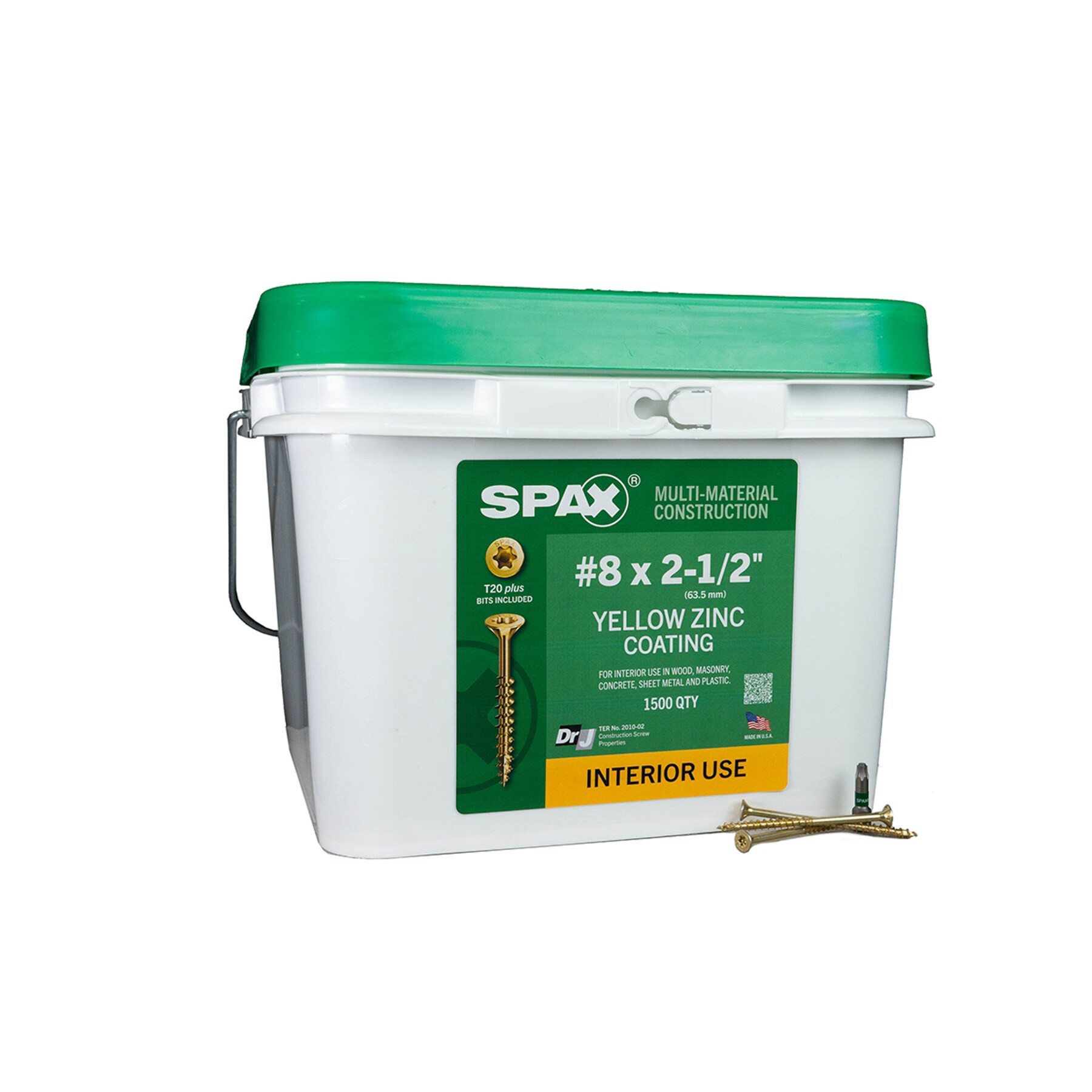 slide 1 of 6, SPAX Construction Framing Countersunk Flush Finish #8 x 2-1/2-in Yellow zinc Interior Wood screws ( 1500 -Per Box ), 1 ct