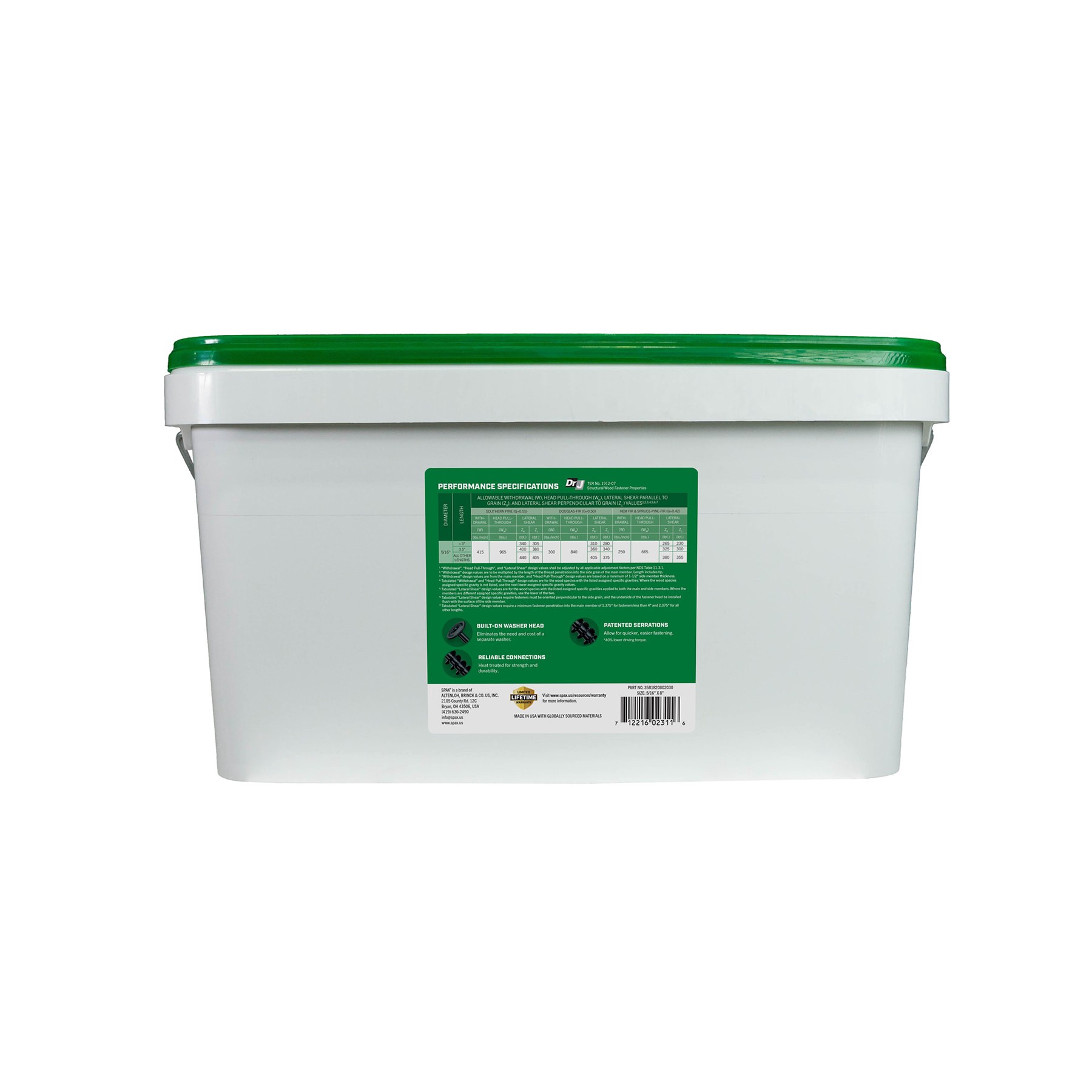 slide 6 of 6, SPAX 5/16-in x 8-in Black Coated Washer -Head Exterior Structural wood screws 150 -Pack, 1 ct