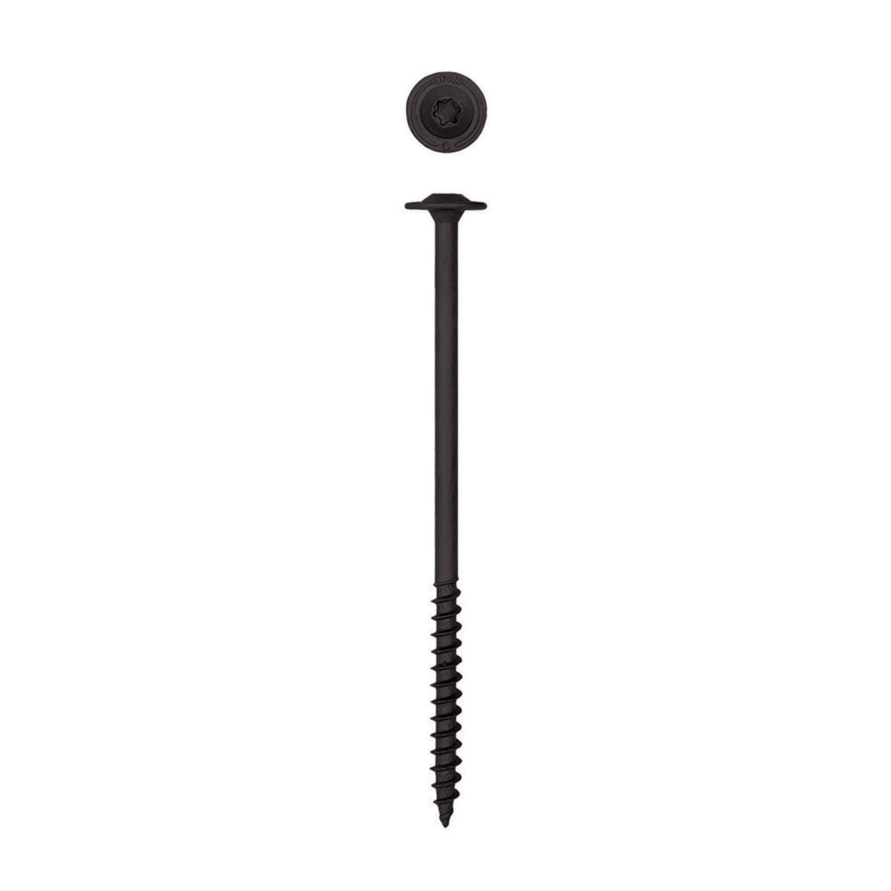slide 2 of 6, SPAX 5/16-in x 6-in Black Coated Washer -Head Exterior Structural wood screws 50 -Pack, 1 ct