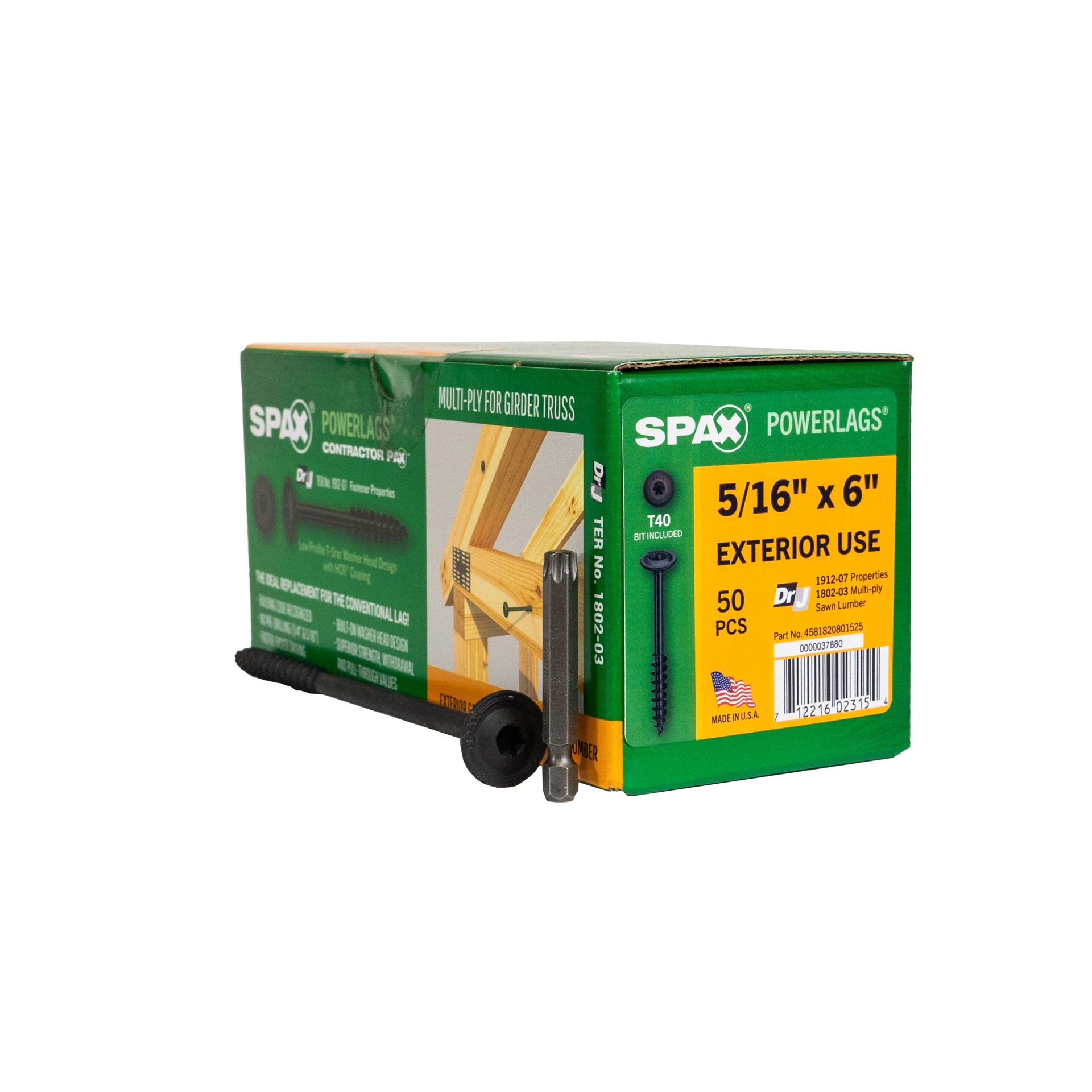 slide 1 of 6, SPAX 5/16-in x 6-in Black Coated Washer -Head Exterior Structural wood screws 50 -Pack, 1 ct