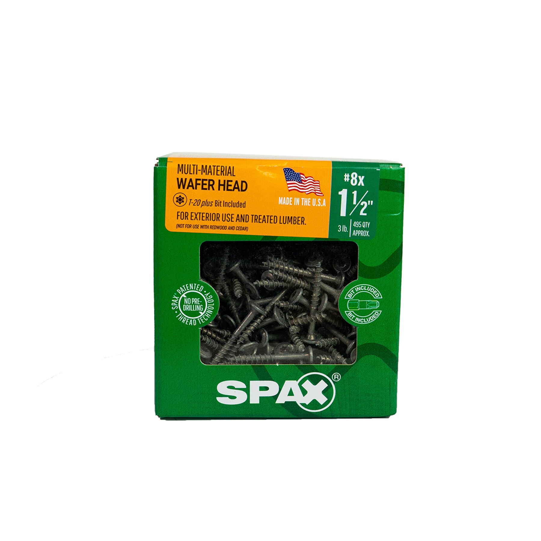 slide 3 of 6, SPAX Multi-Material #8 x 1-1/2-in Double-barrier Exterior Wood screws ( 495 -Per Box ), 1 ct